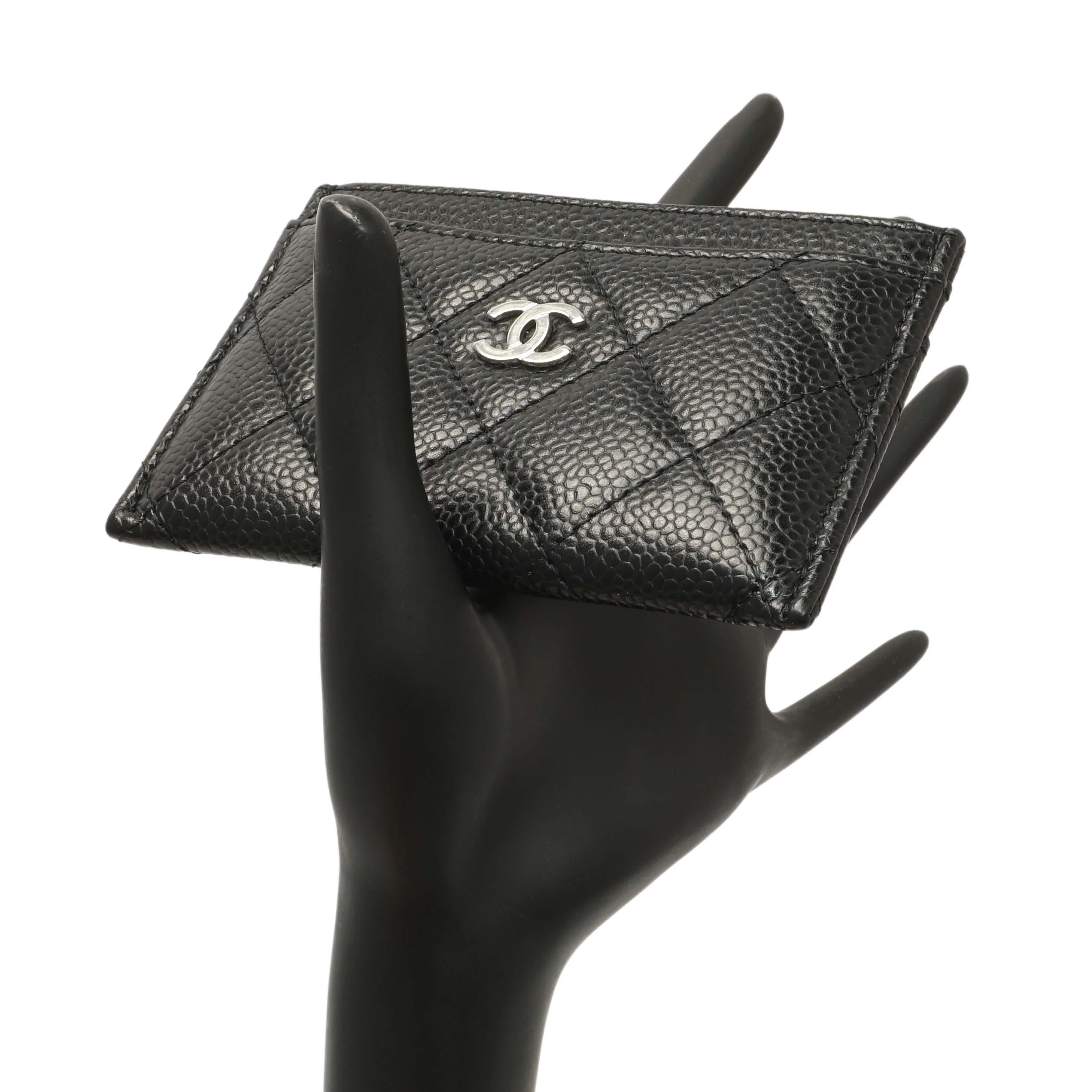 Chanel Black Quilted Caviar Card Holder - Image 8