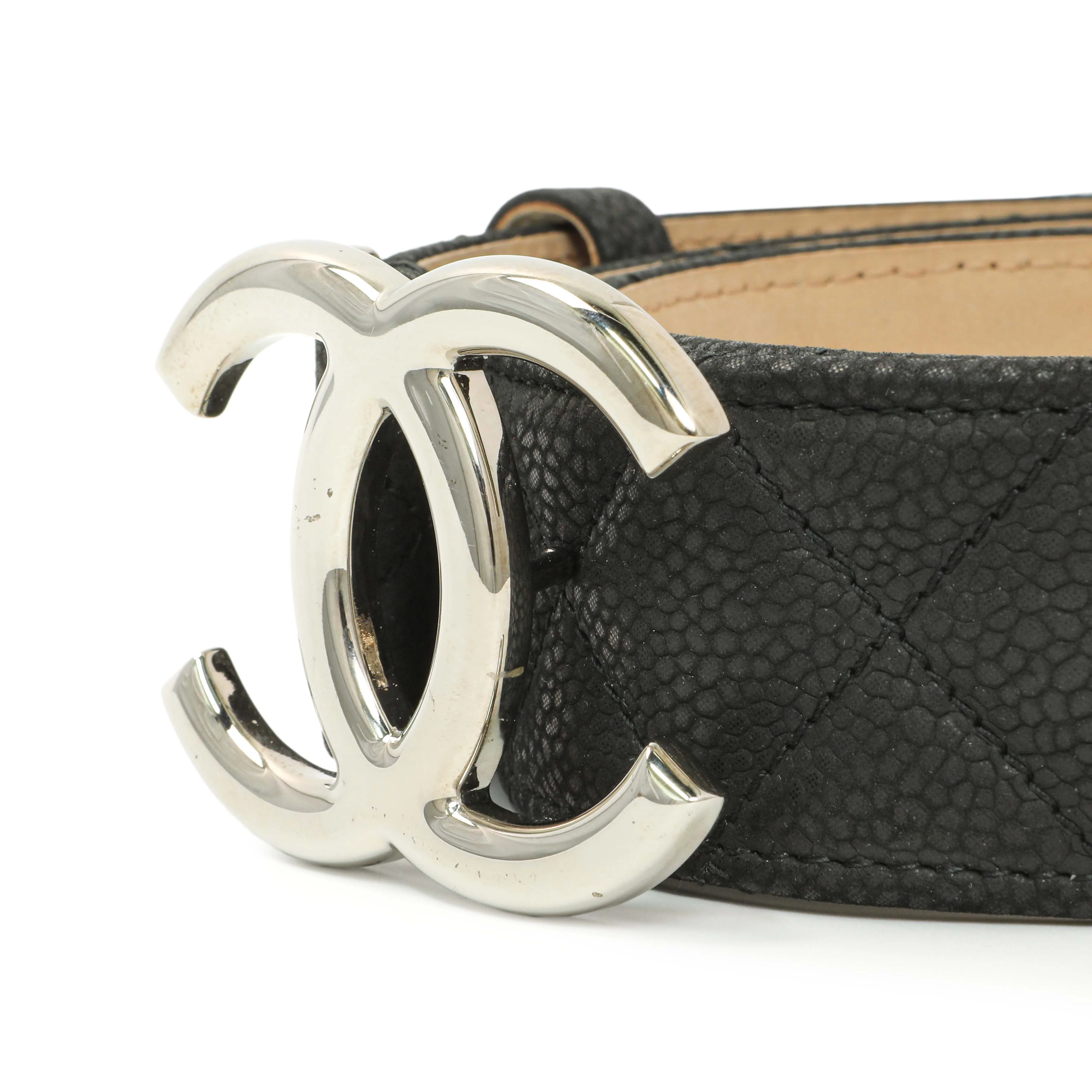 Chanel Black Quilted Caviar CC Belt - Image 3