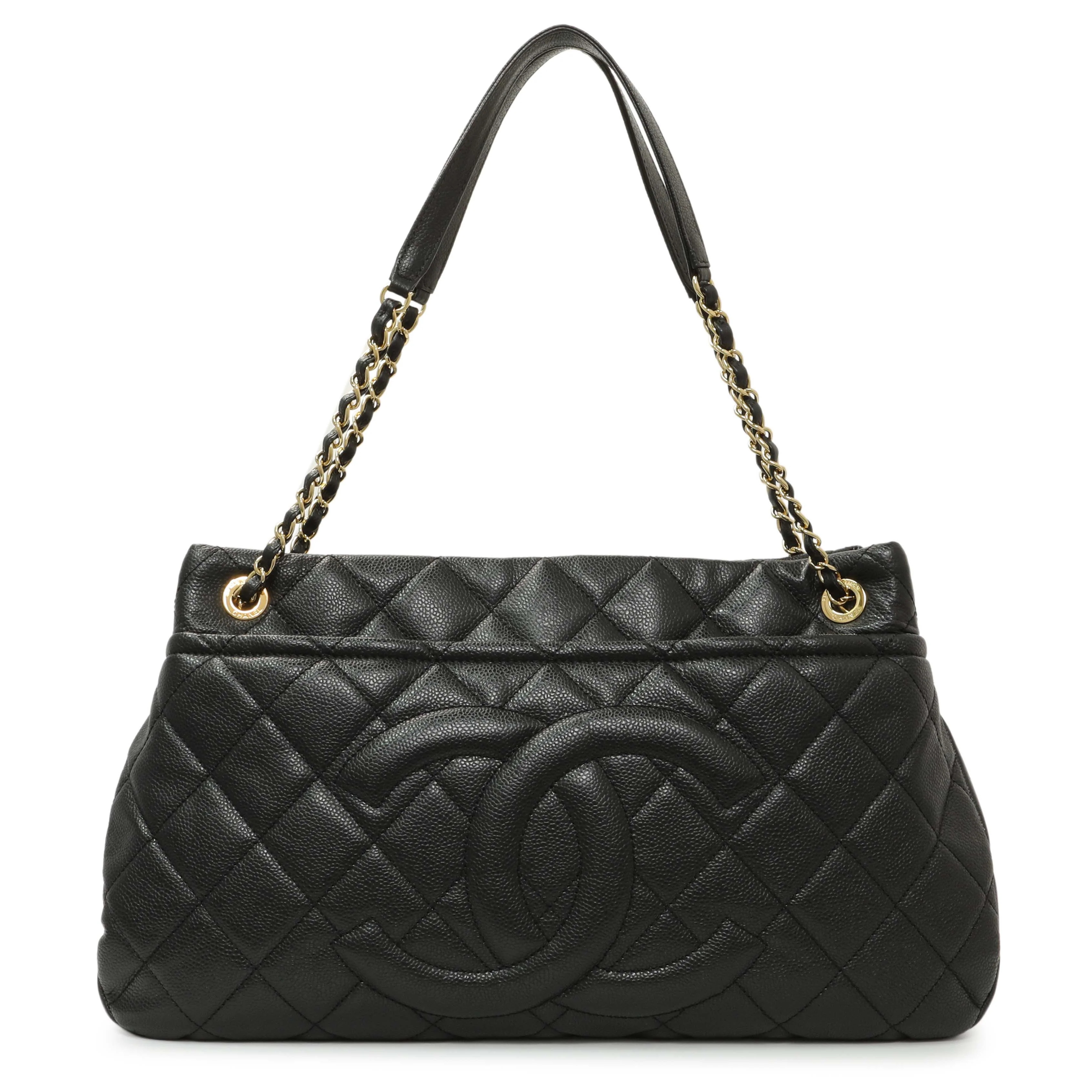 Chanel Black Quilted Caviar CC Timeless Soft Tote