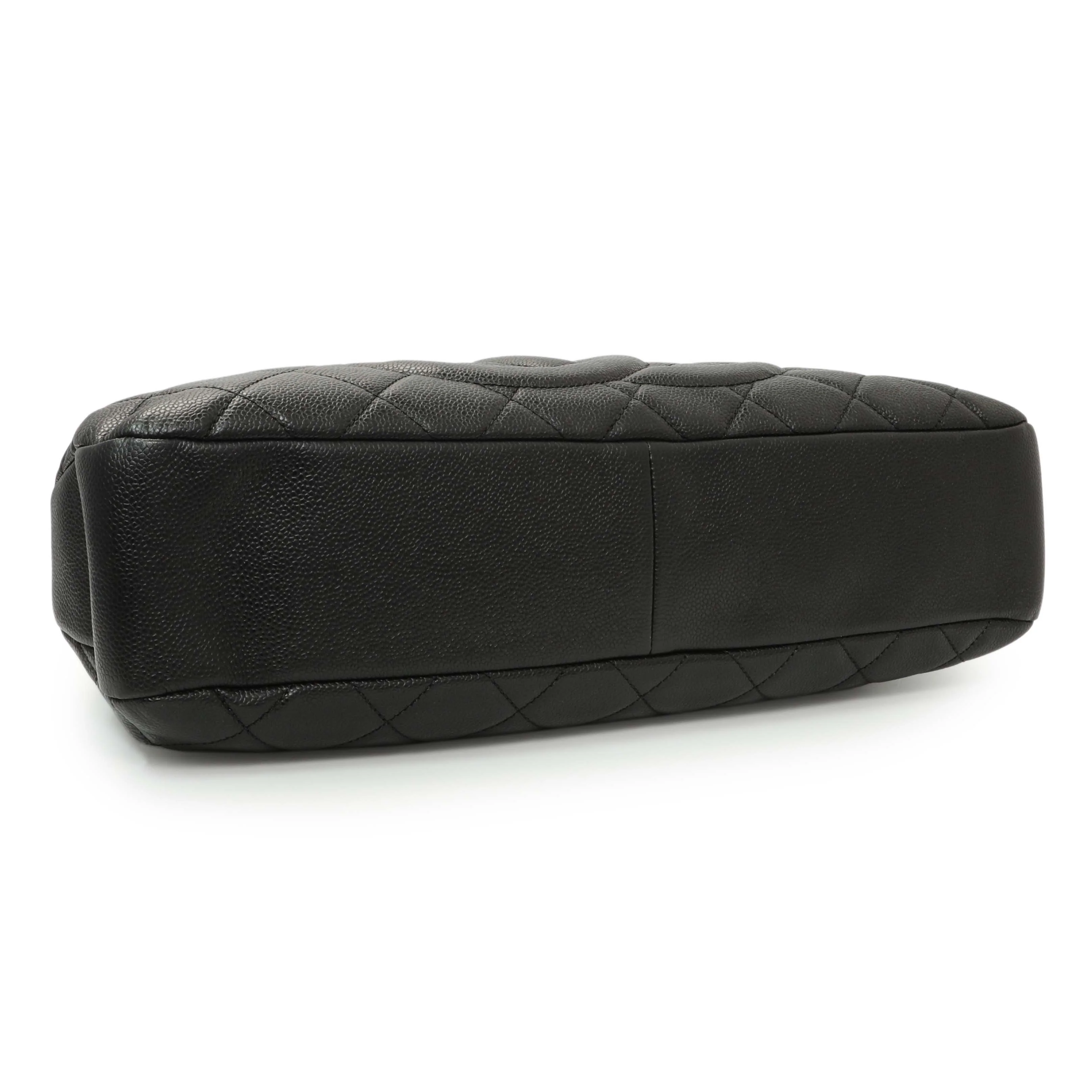 Chanel Black Quilted Caviar CC Timeless Soft Tote - Image 3