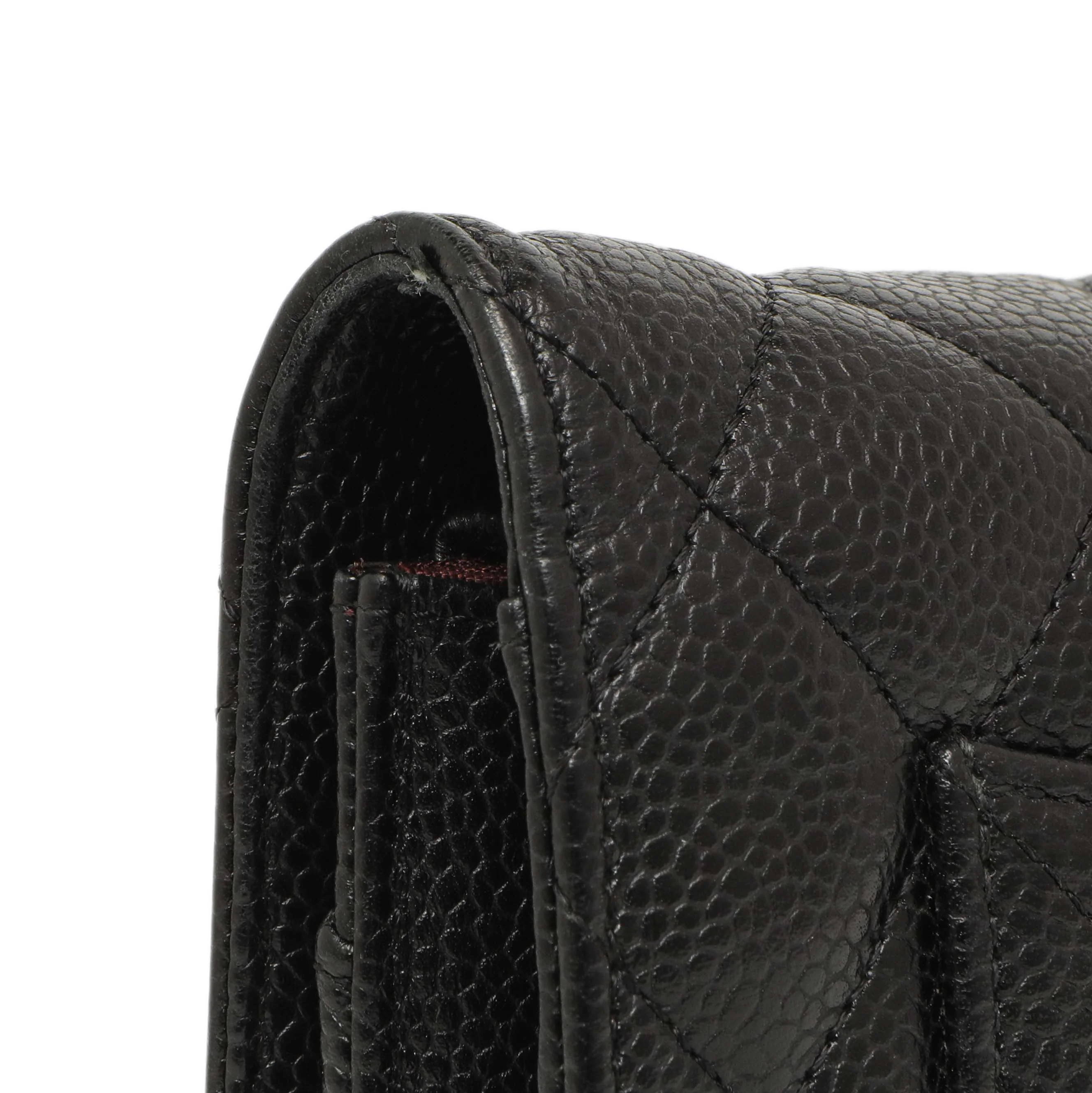 Chanel Black Quilted Caviar Classic Wallet on Chain WOC - Image 7