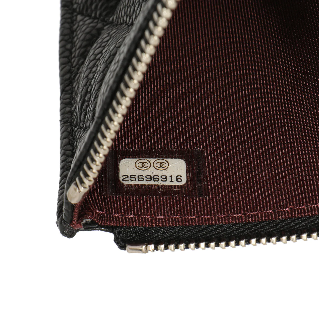 Chanel Black Quilted Caviar Classic Zip Pouch - Image 6