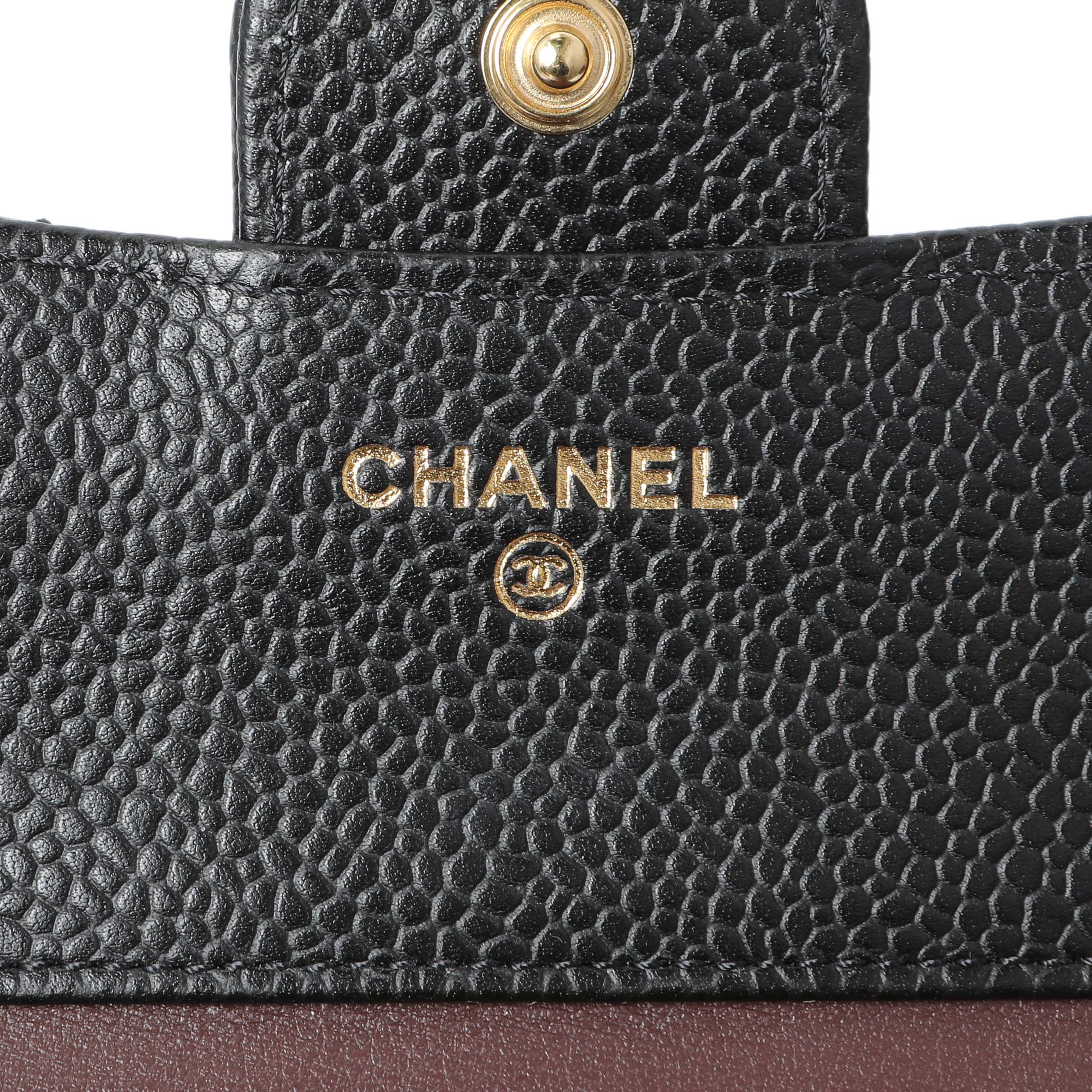 Chanel Black Quilted Caviar Compact Flap Wallet - Image 5