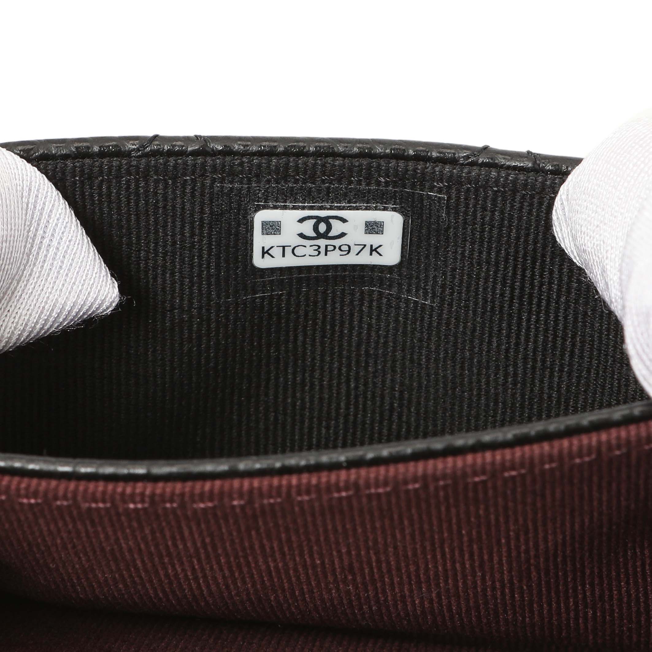 Chanel Black Quilted Caviar Flap Card Holder Wallet - Image 6