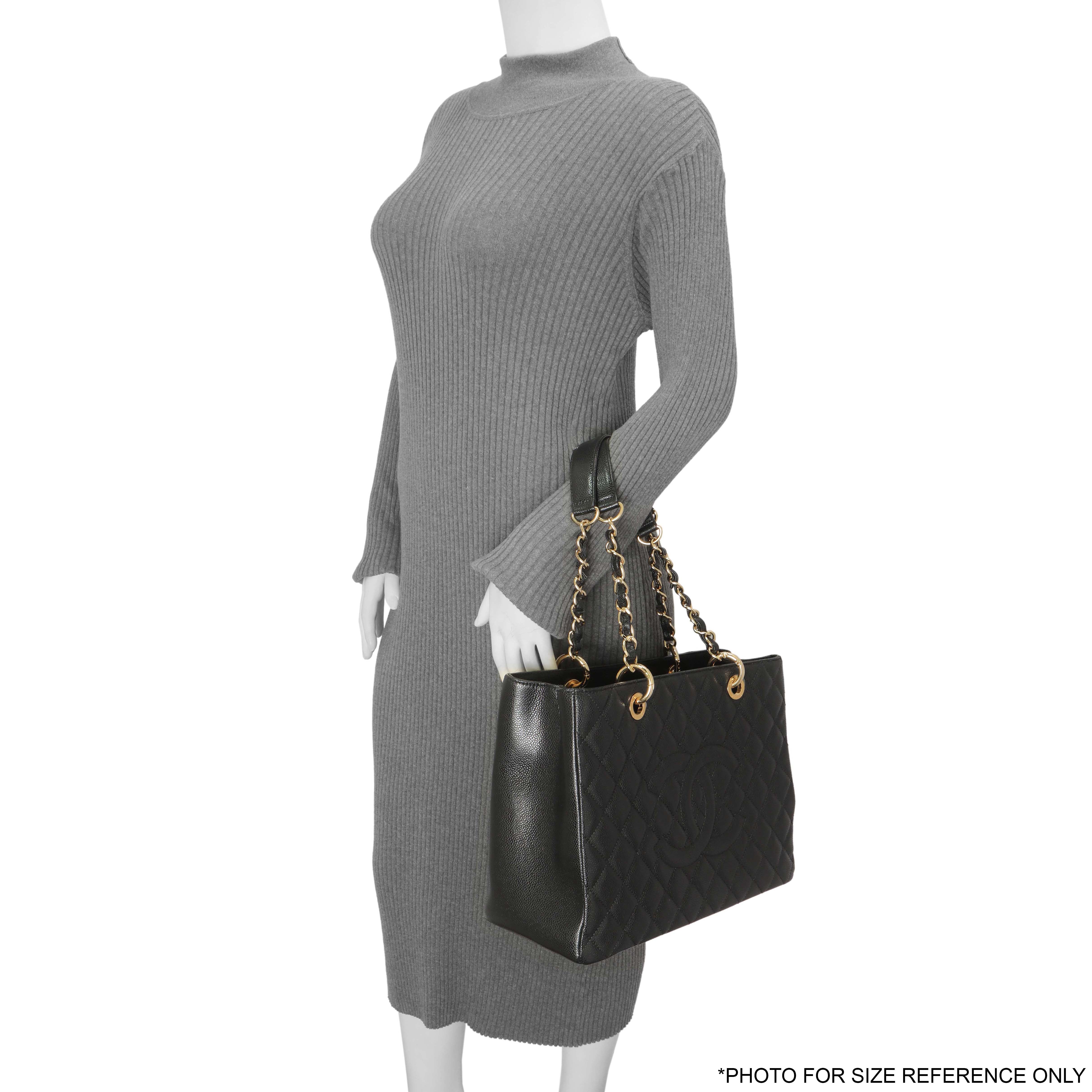 Chanel Black Quilted Caviar Grand Shopping Tote GST - Image 11