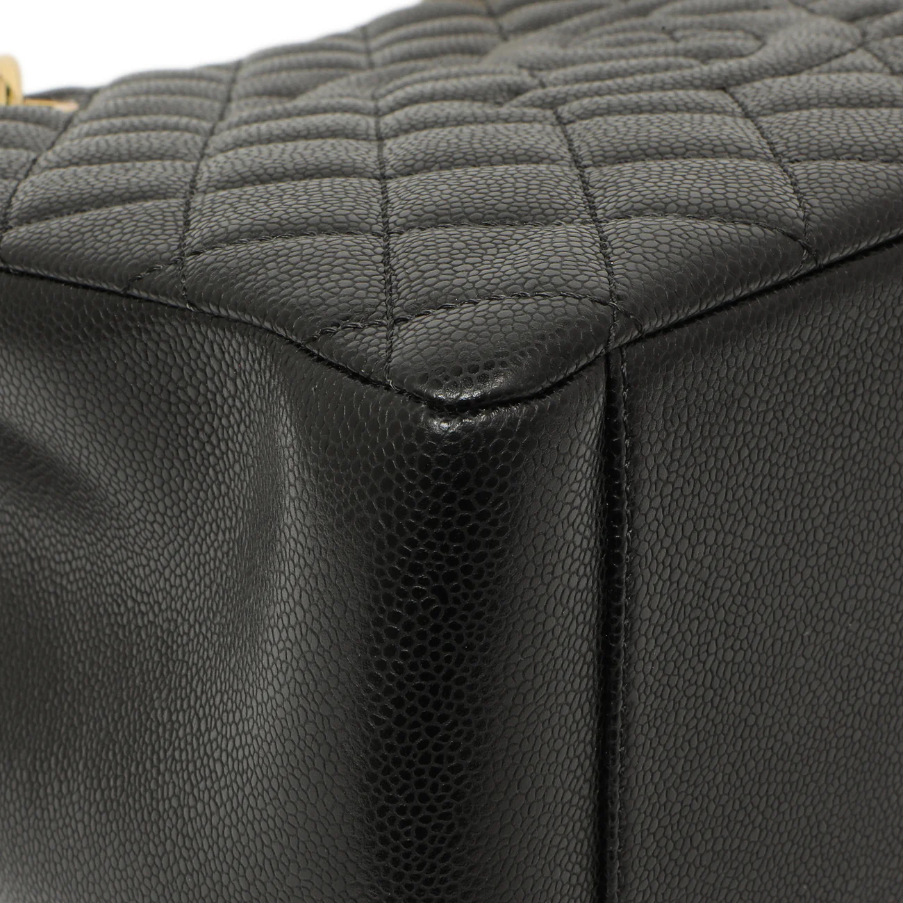 Chanel Black Quilted Caviar Grand Shopping Tote GST - Image 5