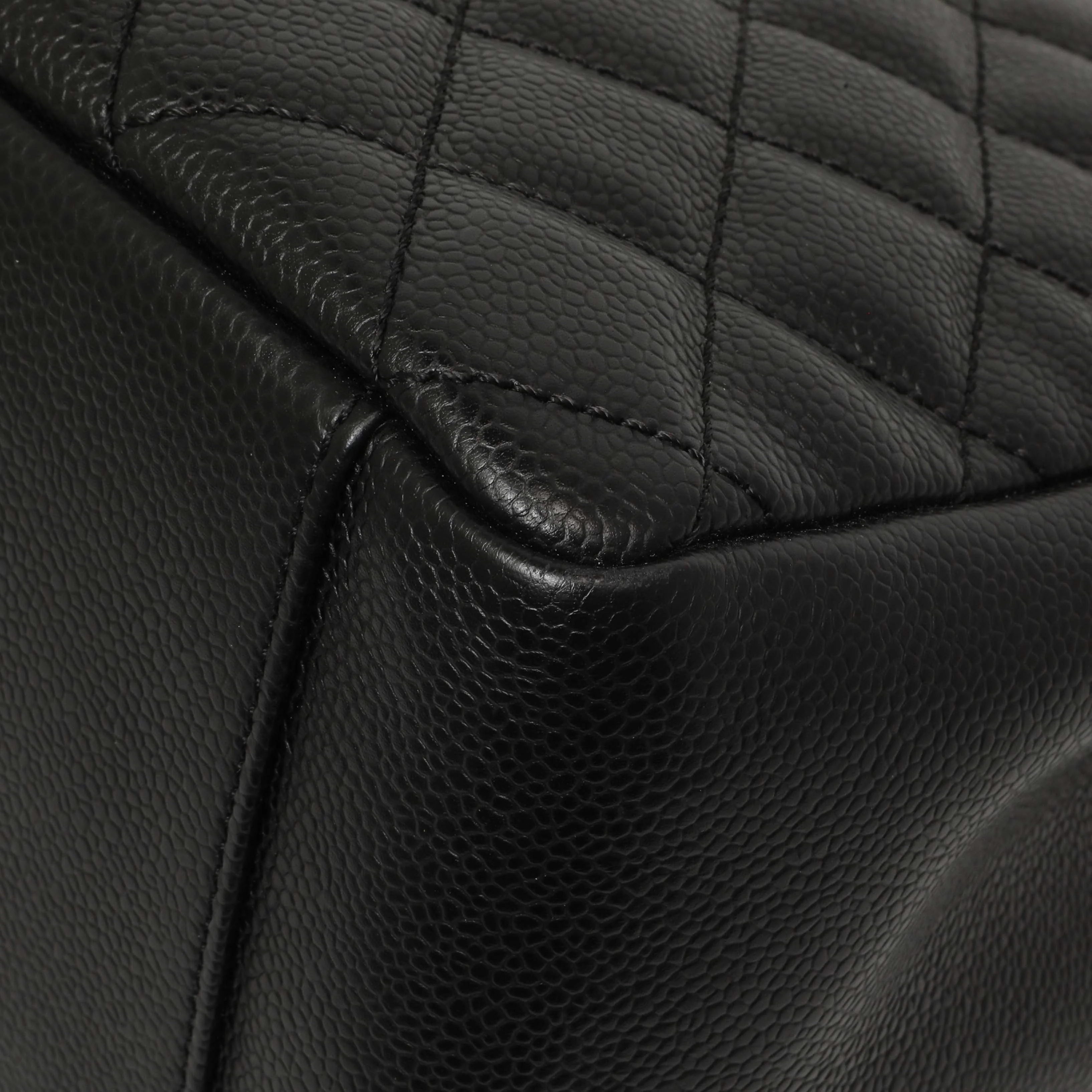 Chanel Black Quilted Caviar Grand Shopping Tote GST - Image 5