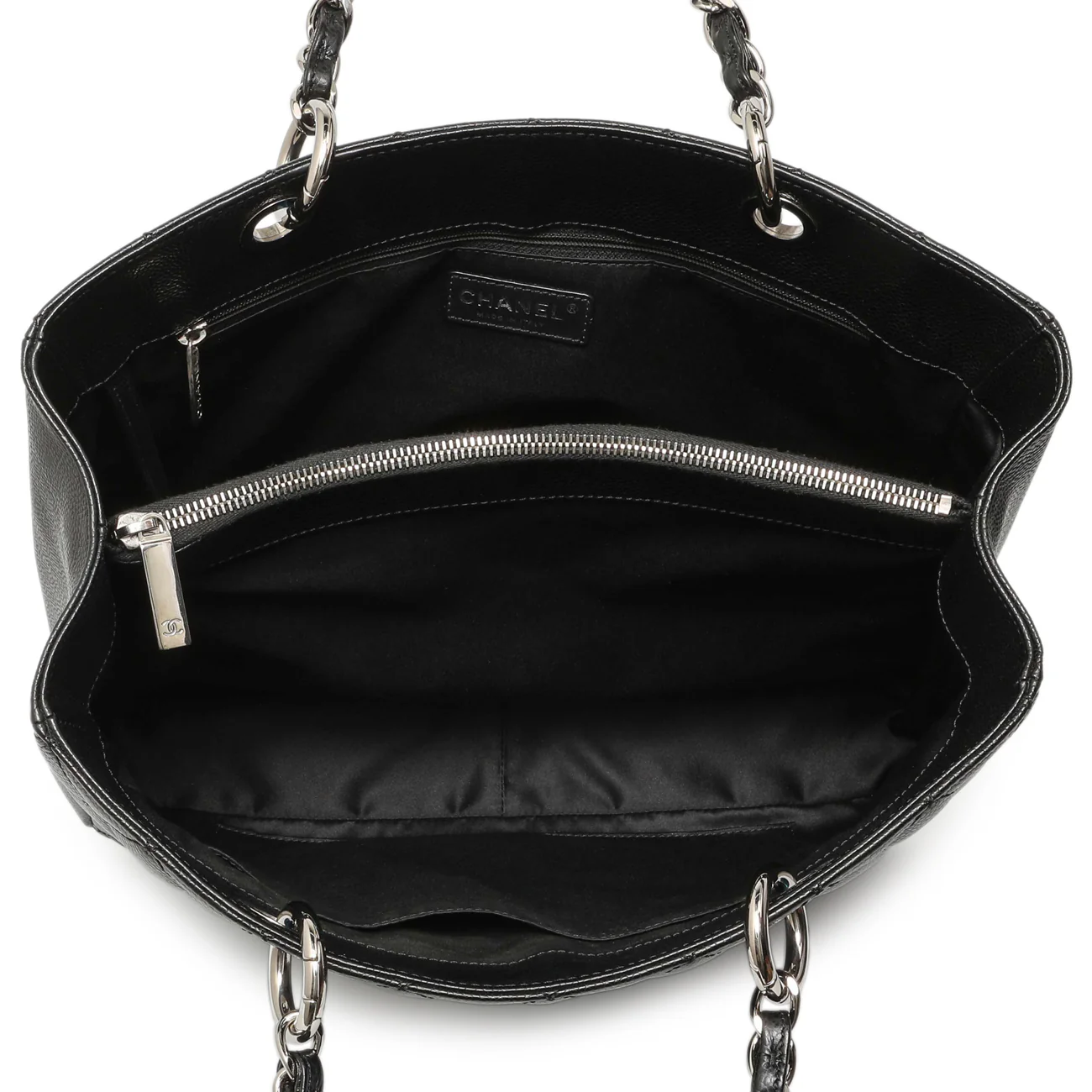 Chanel Black Quilted Caviar Grand Shopping Tote GST - Image 8