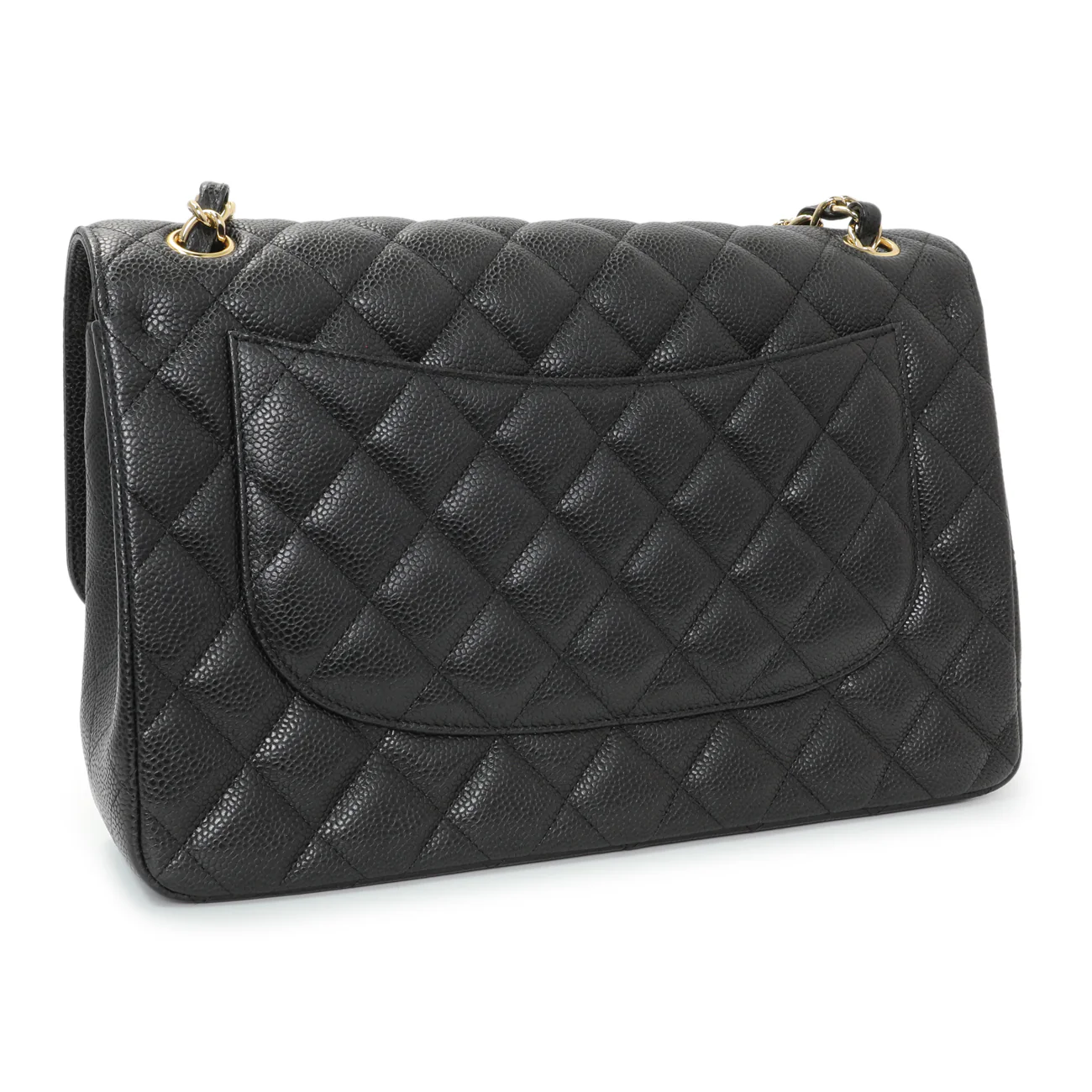 Chanel Black Quilted Caviar Jumbo Double Flap - Image 2
