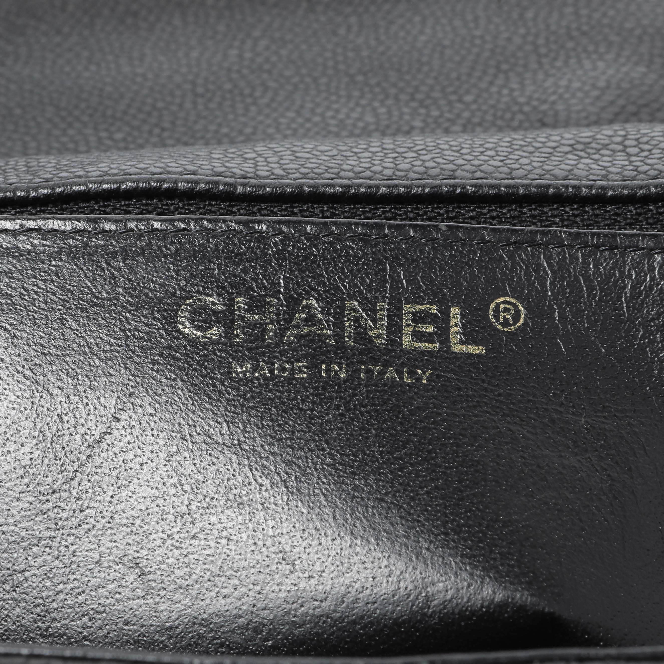 Chanel Black Quilted Caviar Jumbo Single Flap - Image 5