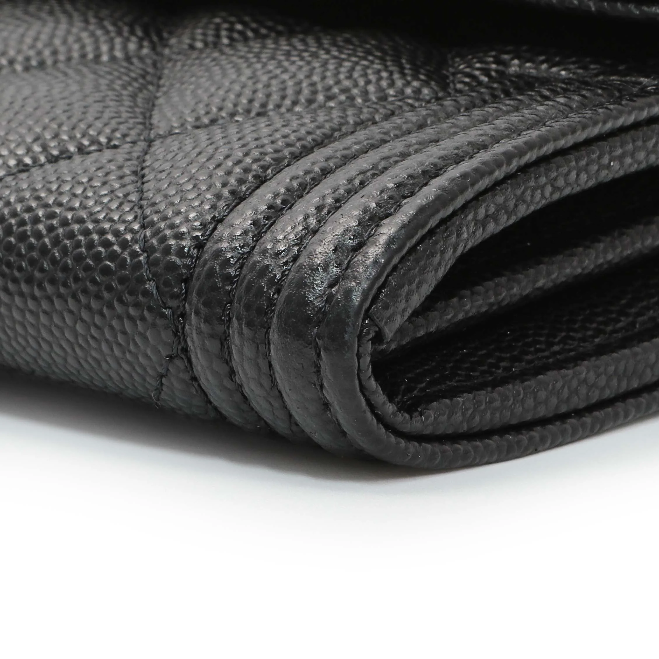 Chanel Black Quilted Caviar Large Boy Gusset Flap Wallet - Image 5