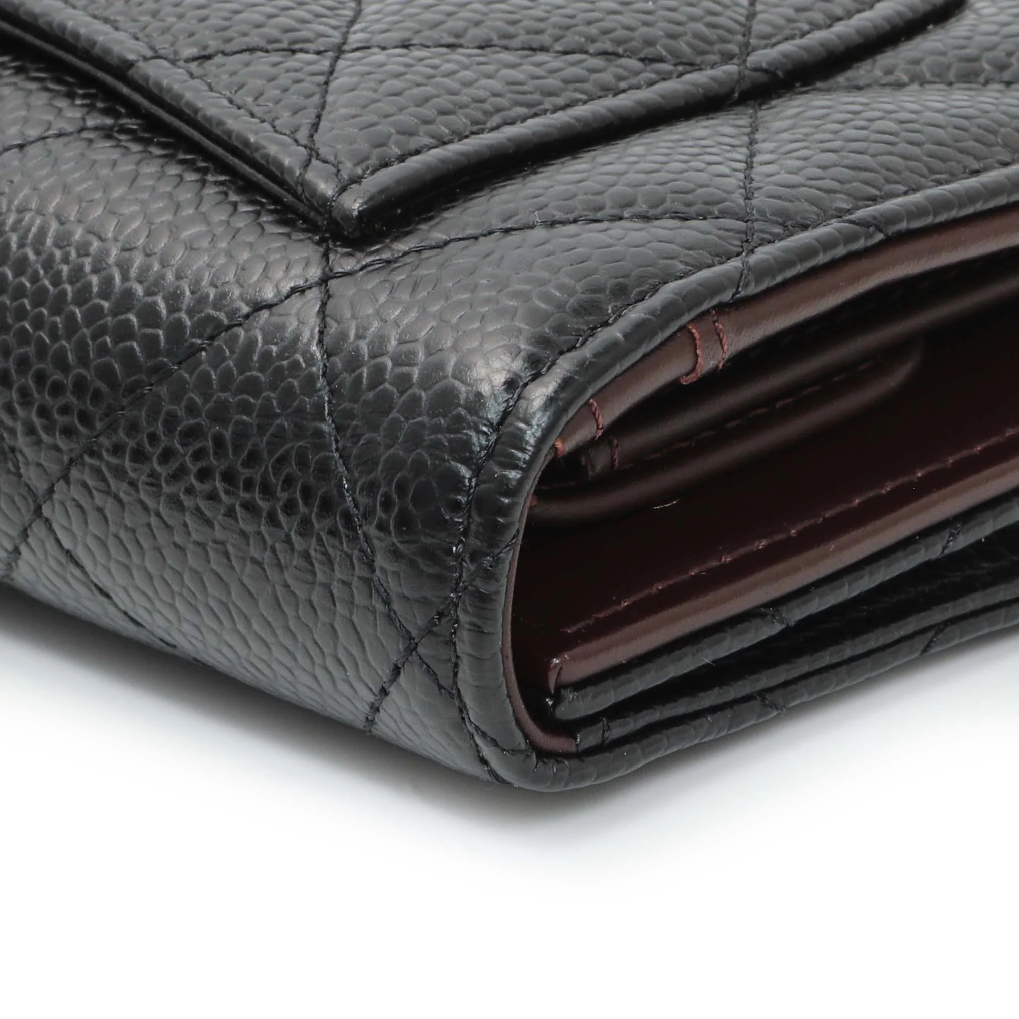 Chanel Black Quilted Caviar Large Flap Wallet - Image 11
