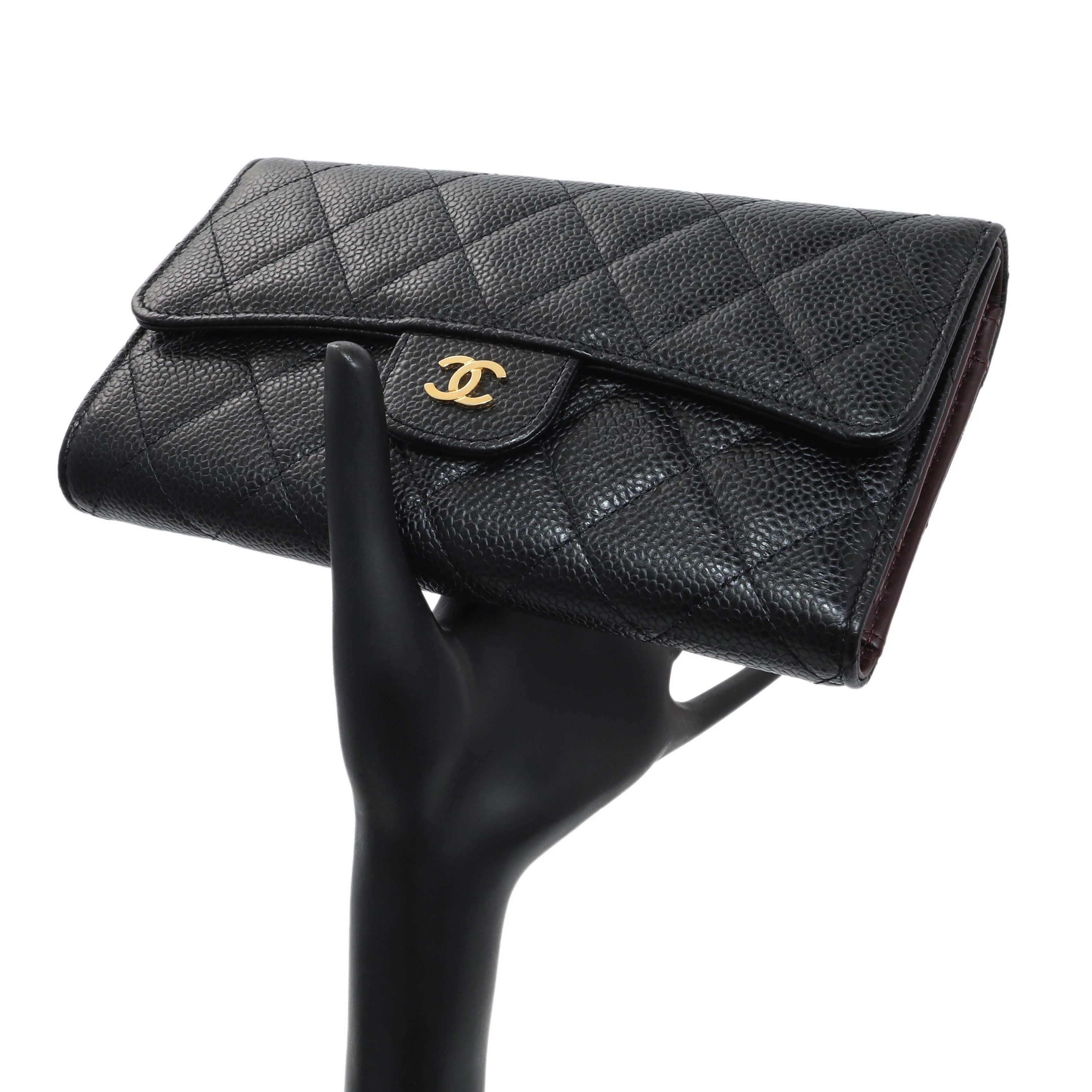 Chanel Black Quilted Caviar Large Flap Wallet - Image 15