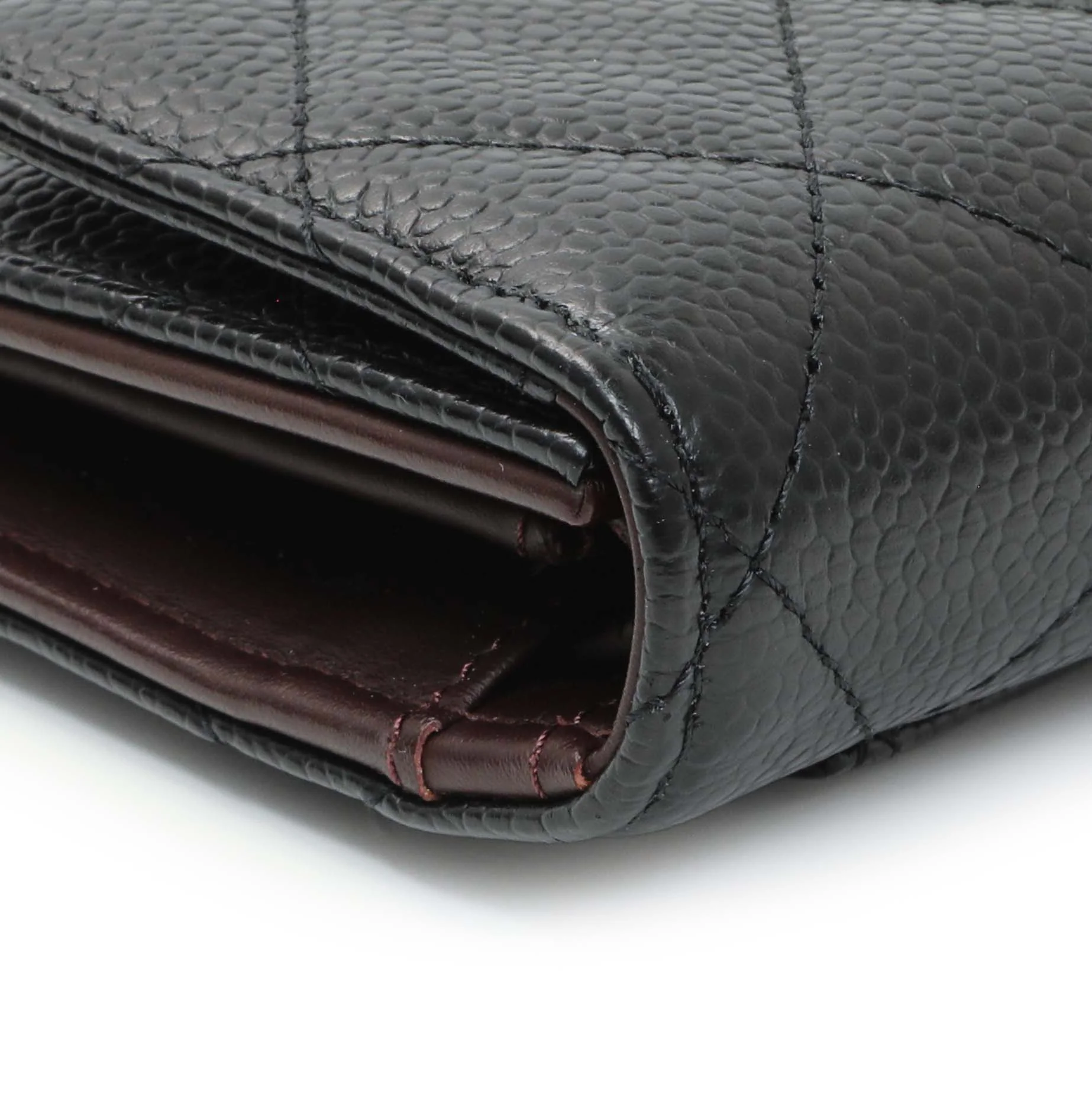 Chanel Black Quilted Caviar Large Flap Wallet - Image 6