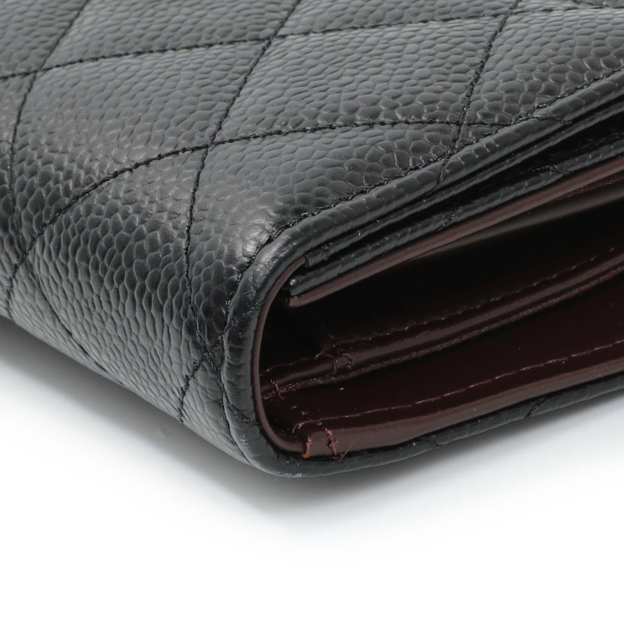Chanel Black Quilted Caviar Large Flap Wallet - Image 7