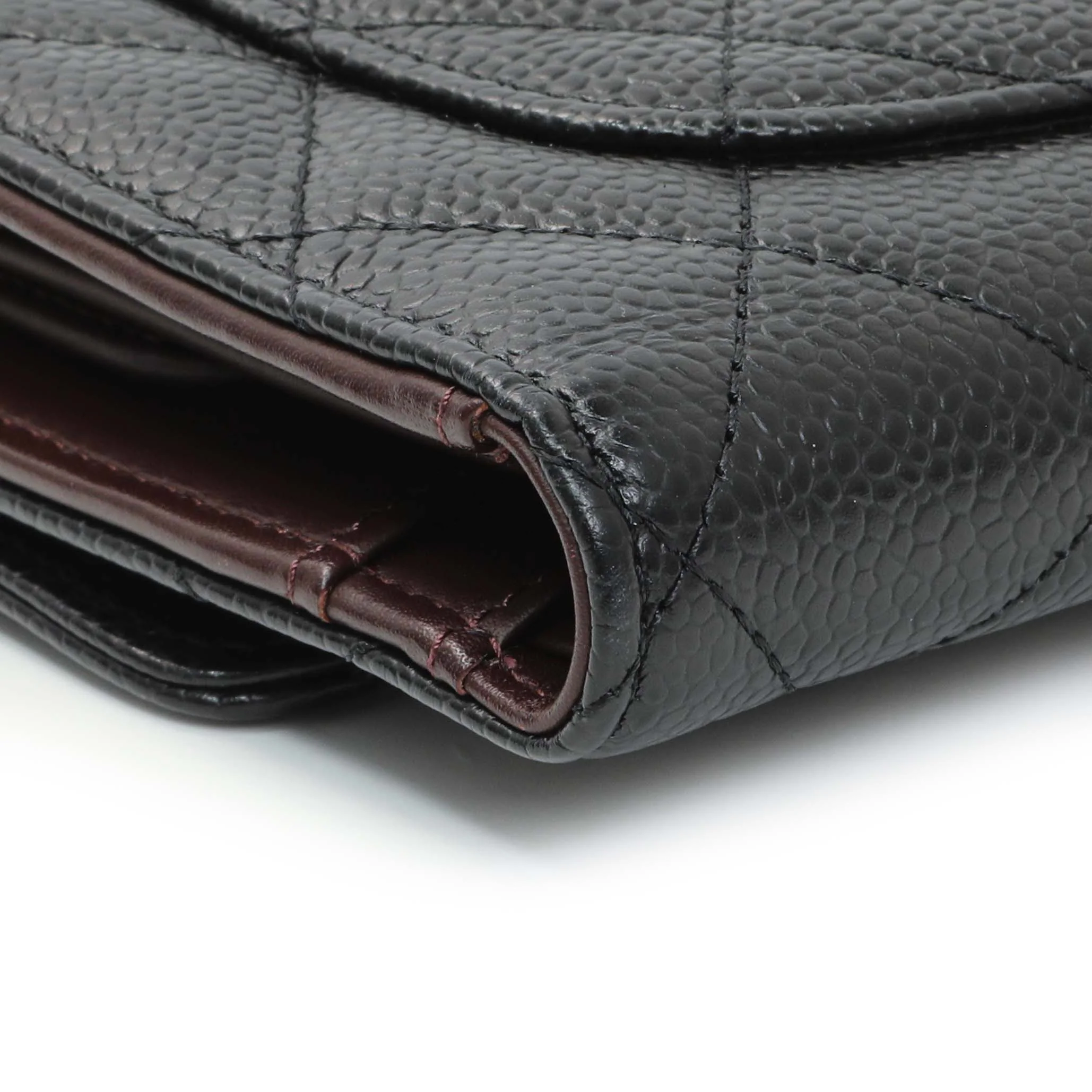 Chanel Black Quilted Caviar Large Flap Wallet - Image 8