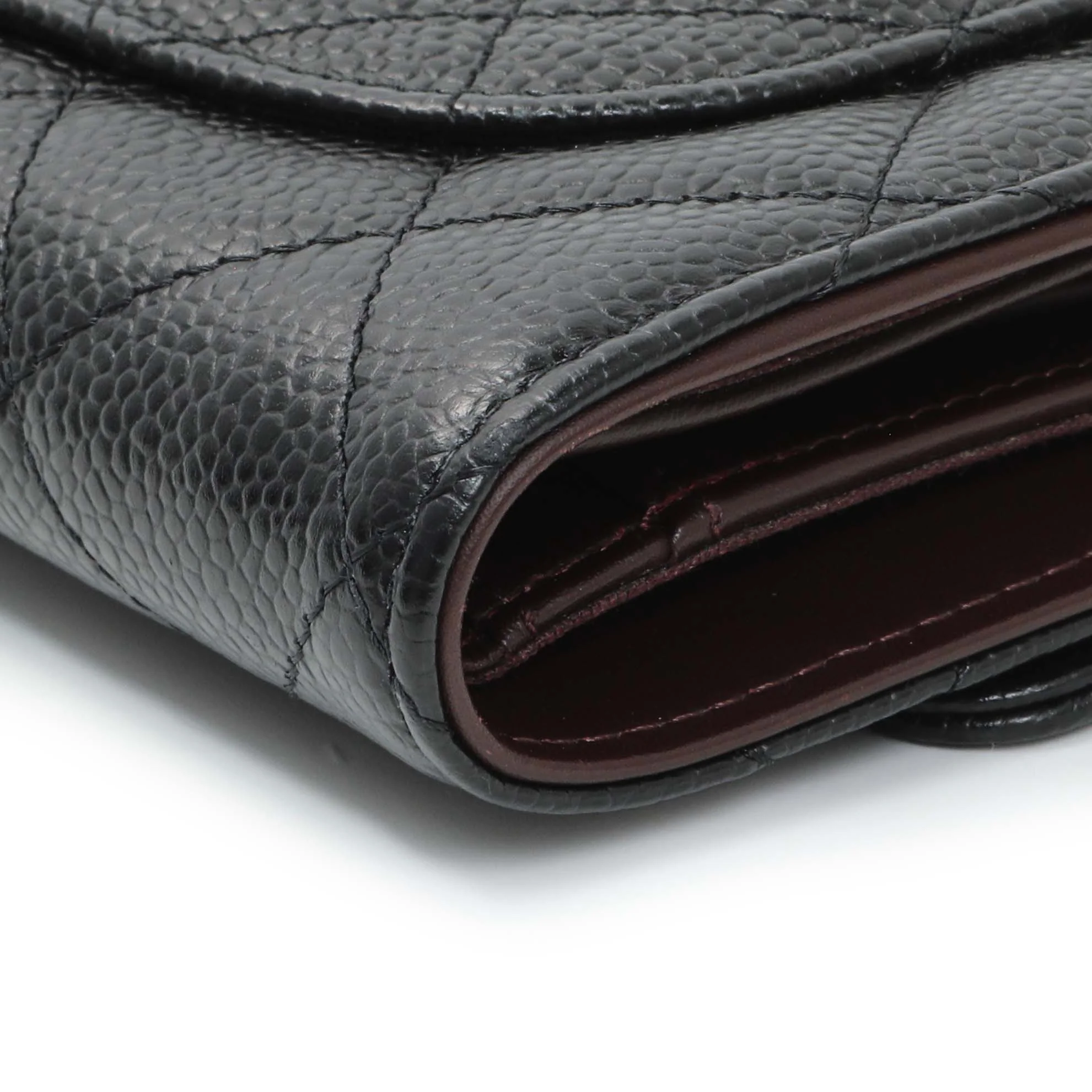 Chanel Black Quilted Caviar Large Flap Wallet - Image 9