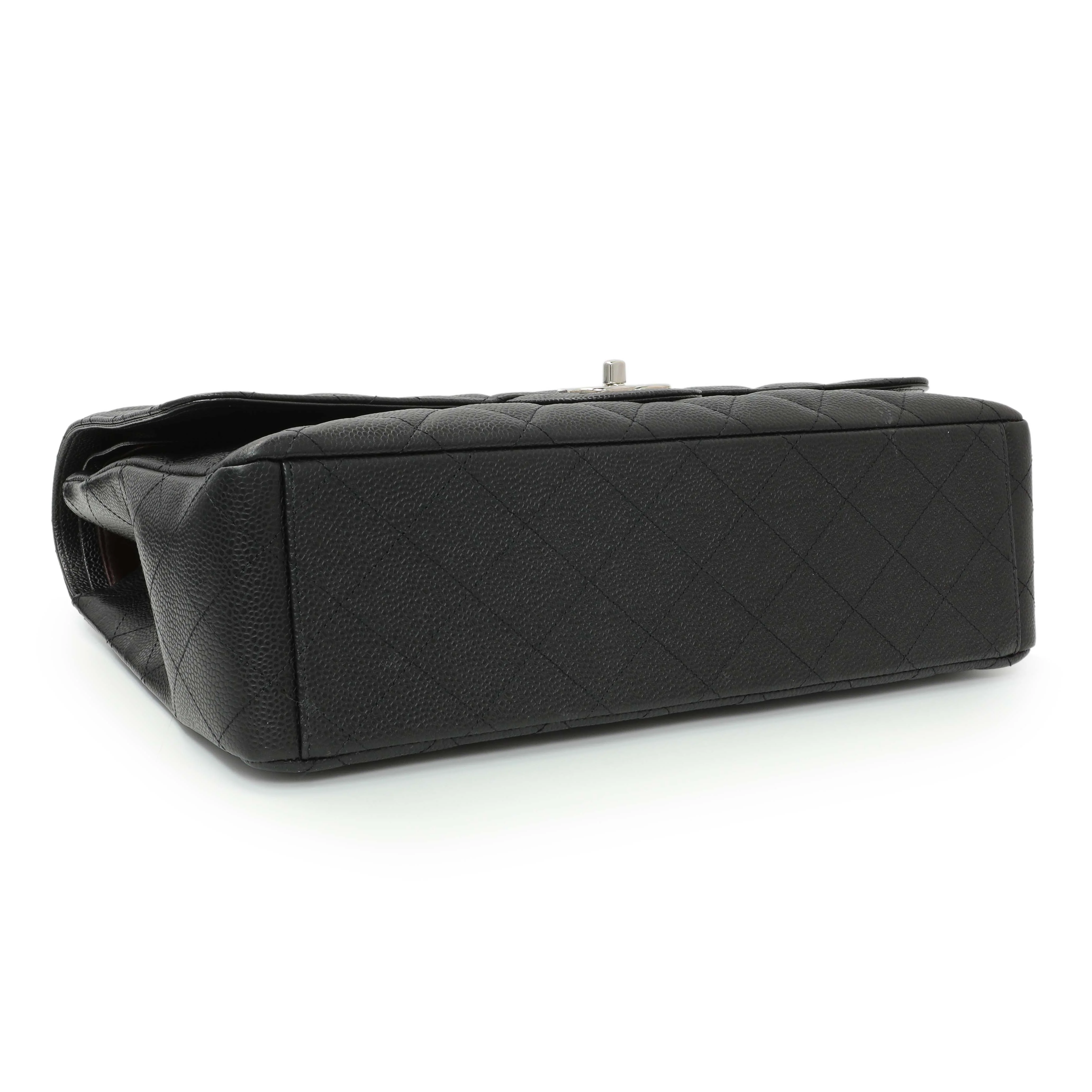 Chanel Black Quilted Caviar Maxi Double Flap - Image 3