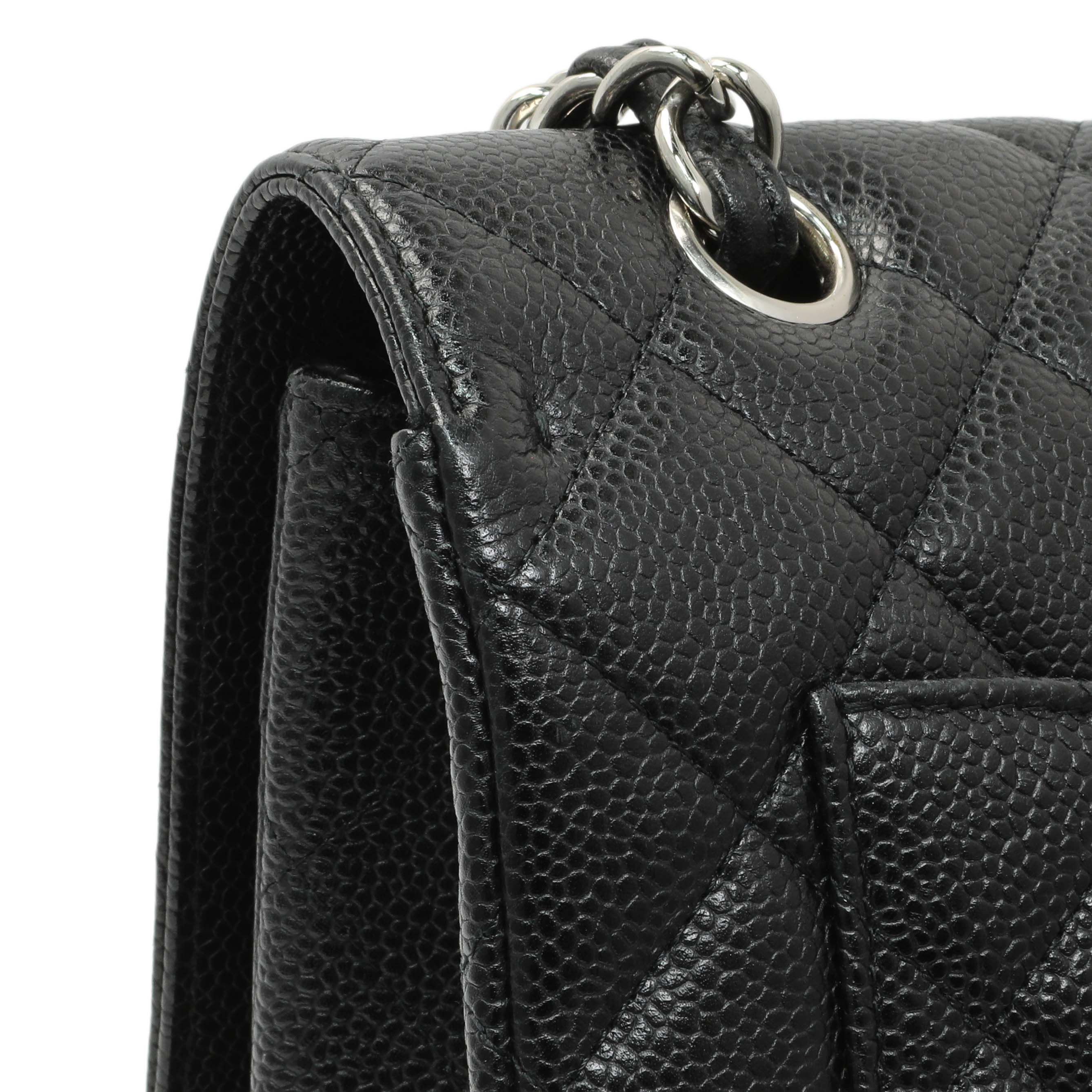 Chanel Black Quilted Caviar Maxi Single Flap - Image 11