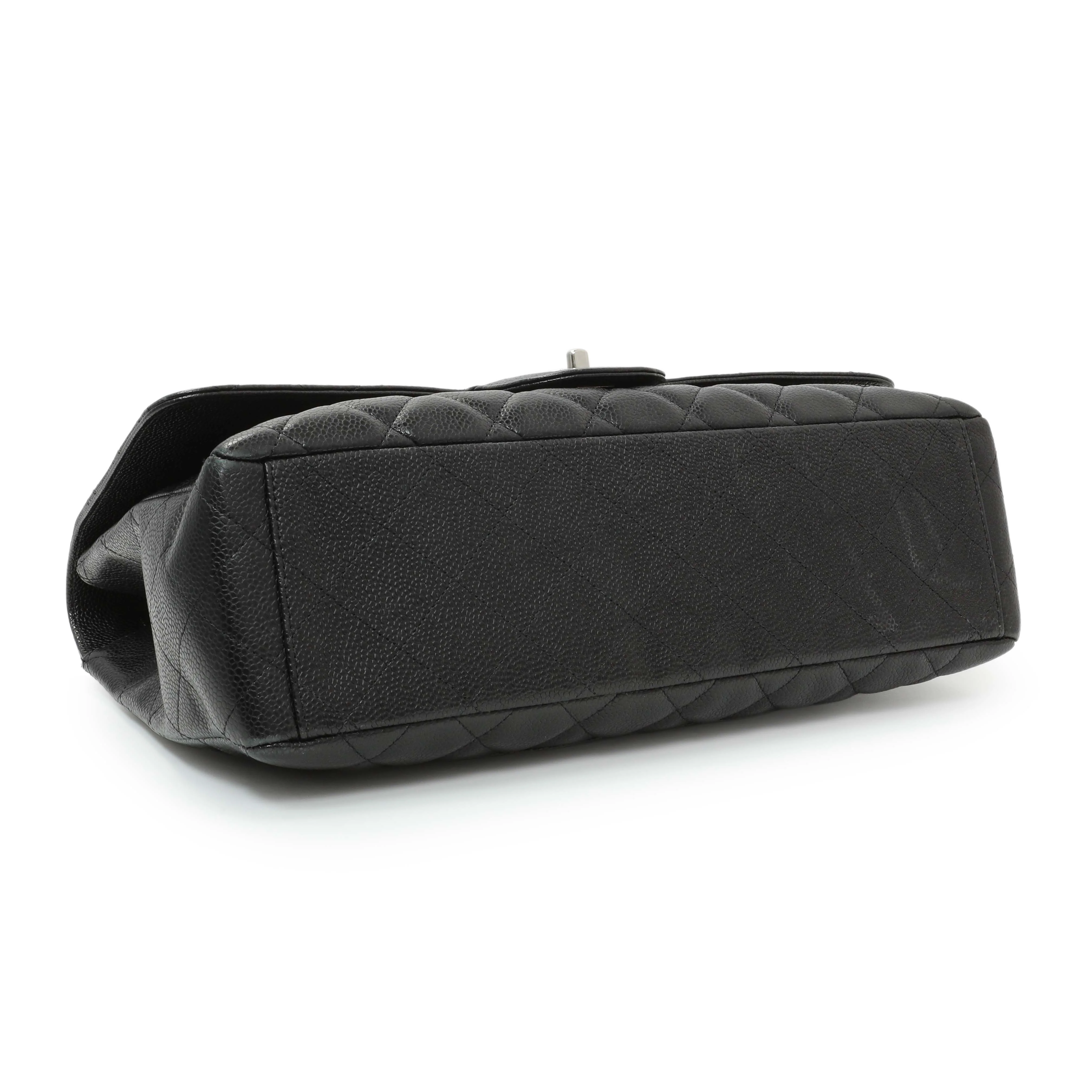 Chanel Black Quilted Caviar Maxi Single Flap - Image 3