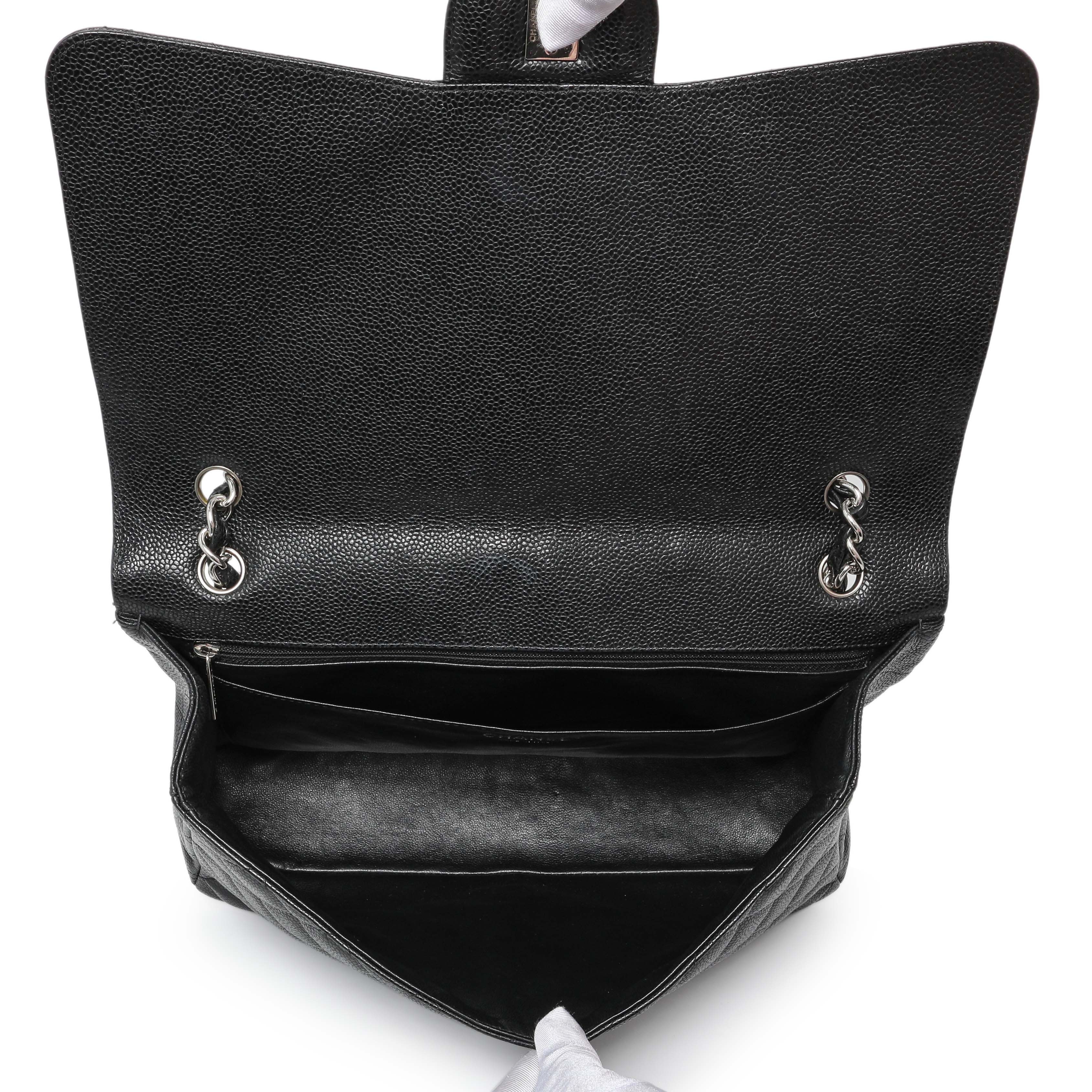 Chanel Black Quilted Caviar Maxi Single Flap - Image 8