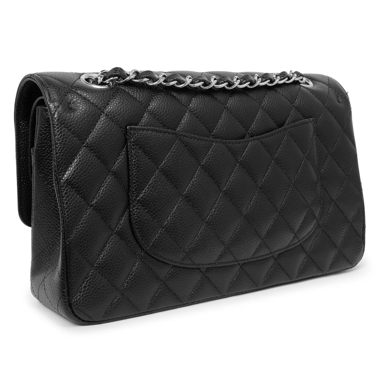 Chanel Black Quilted Caviar Medium Classic Double Flap - Image 3