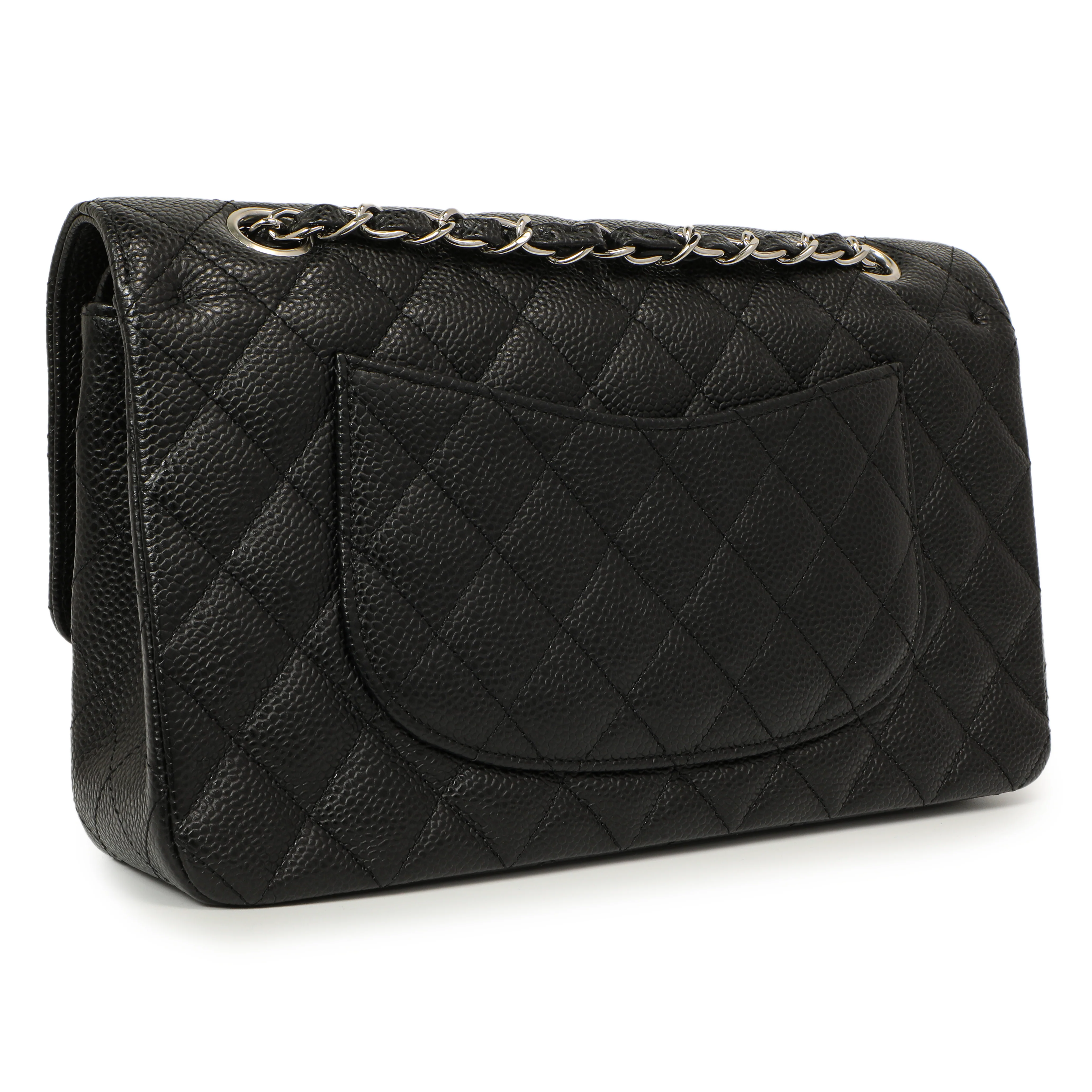 Chanel Black Quilted Caviar Medium Classic Double Flap - Image 2