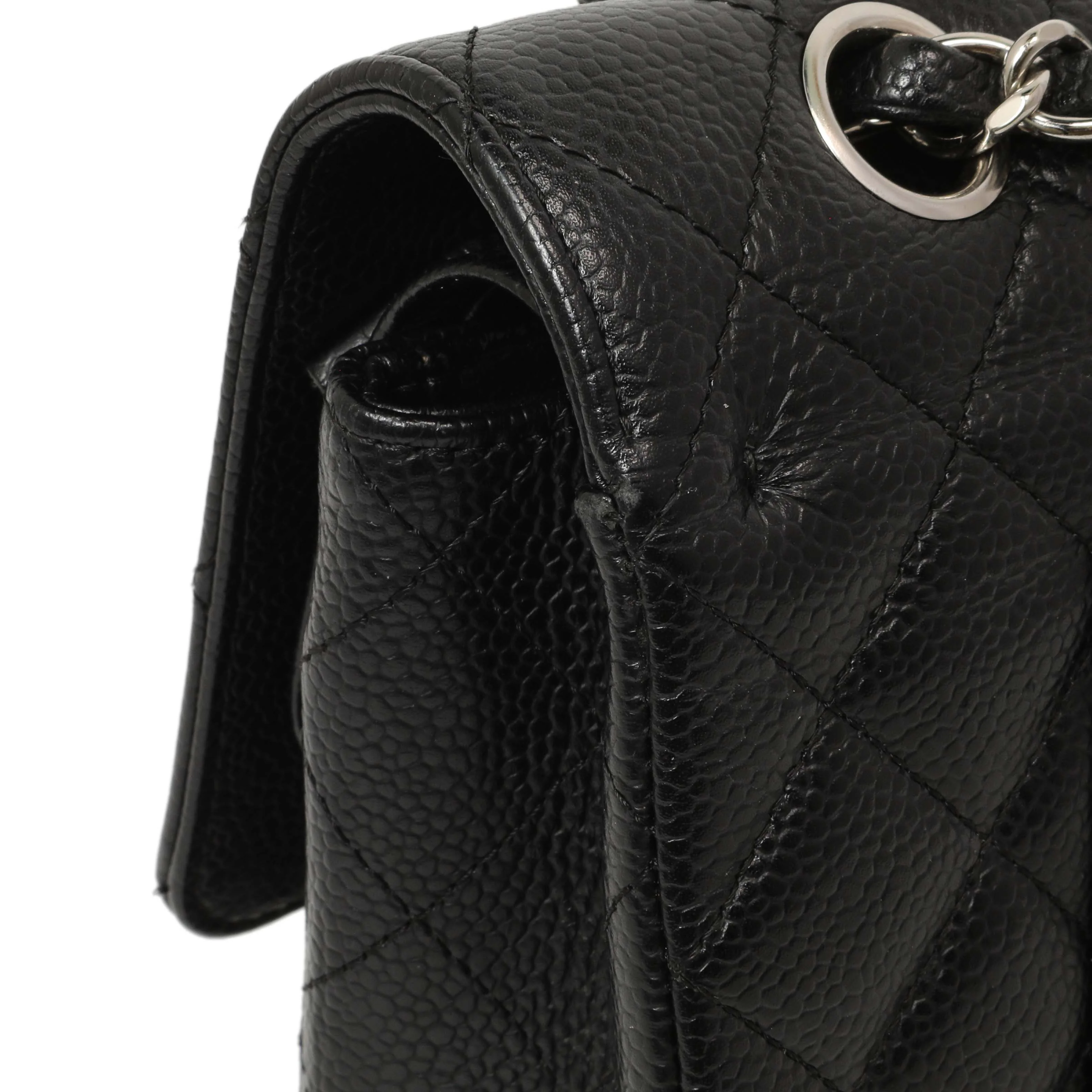 Chanel Black Quilted Caviar Medium Classic Double Flap - Image 11