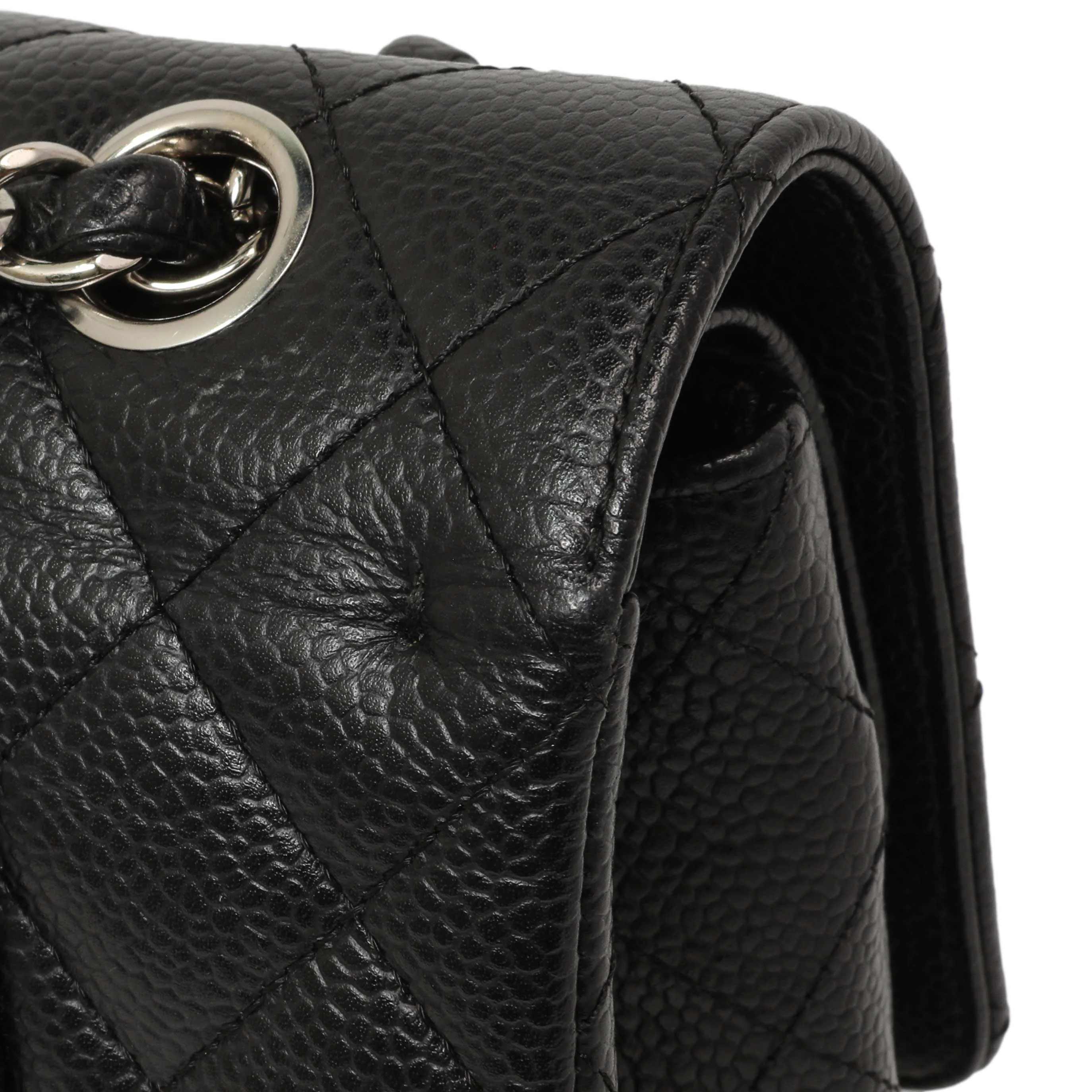 Chanel Black Quilted Caviar Medium Classic Double Flap - Image 12