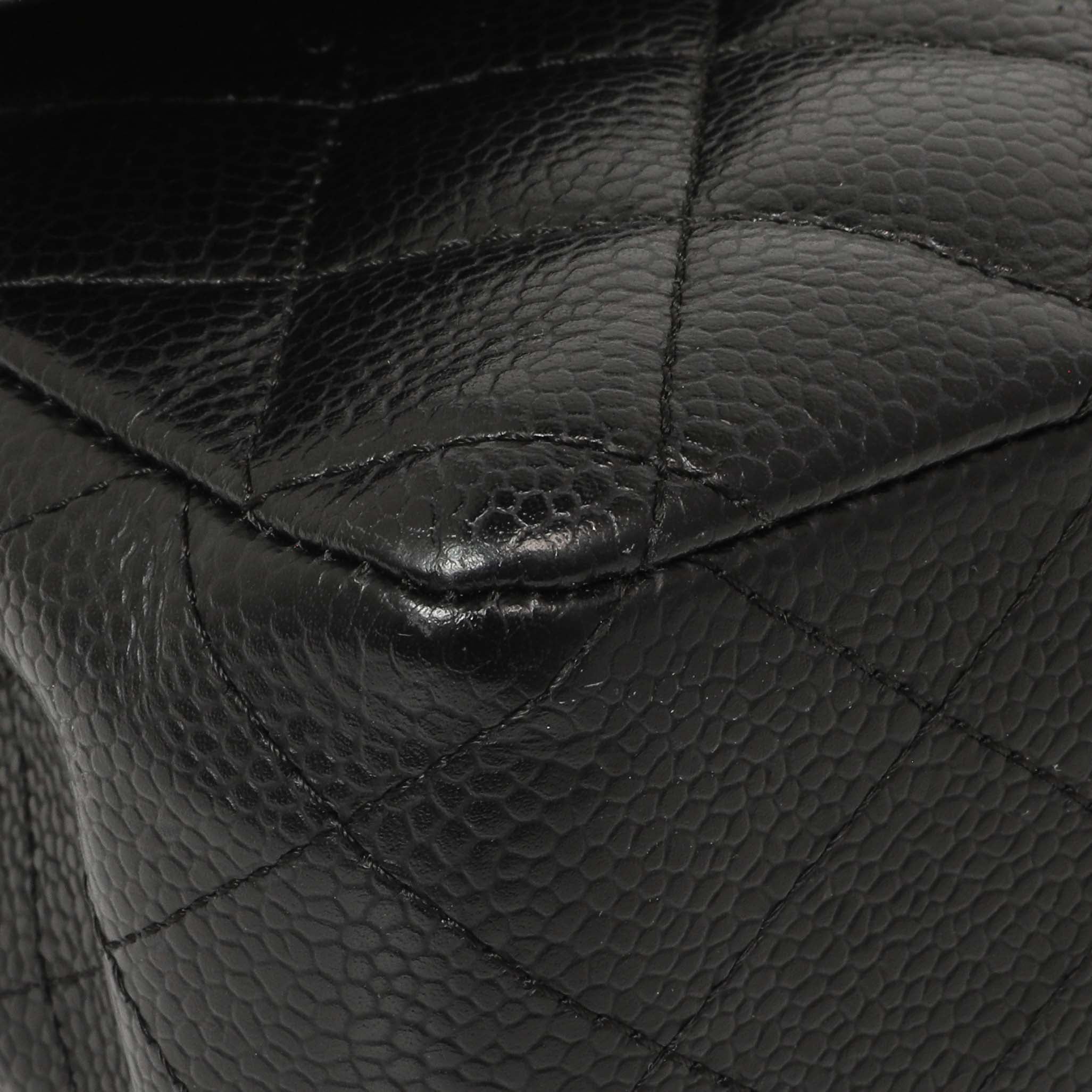 Chanel Black Quilted Caviar Medium Classic Double Flap - Image 4