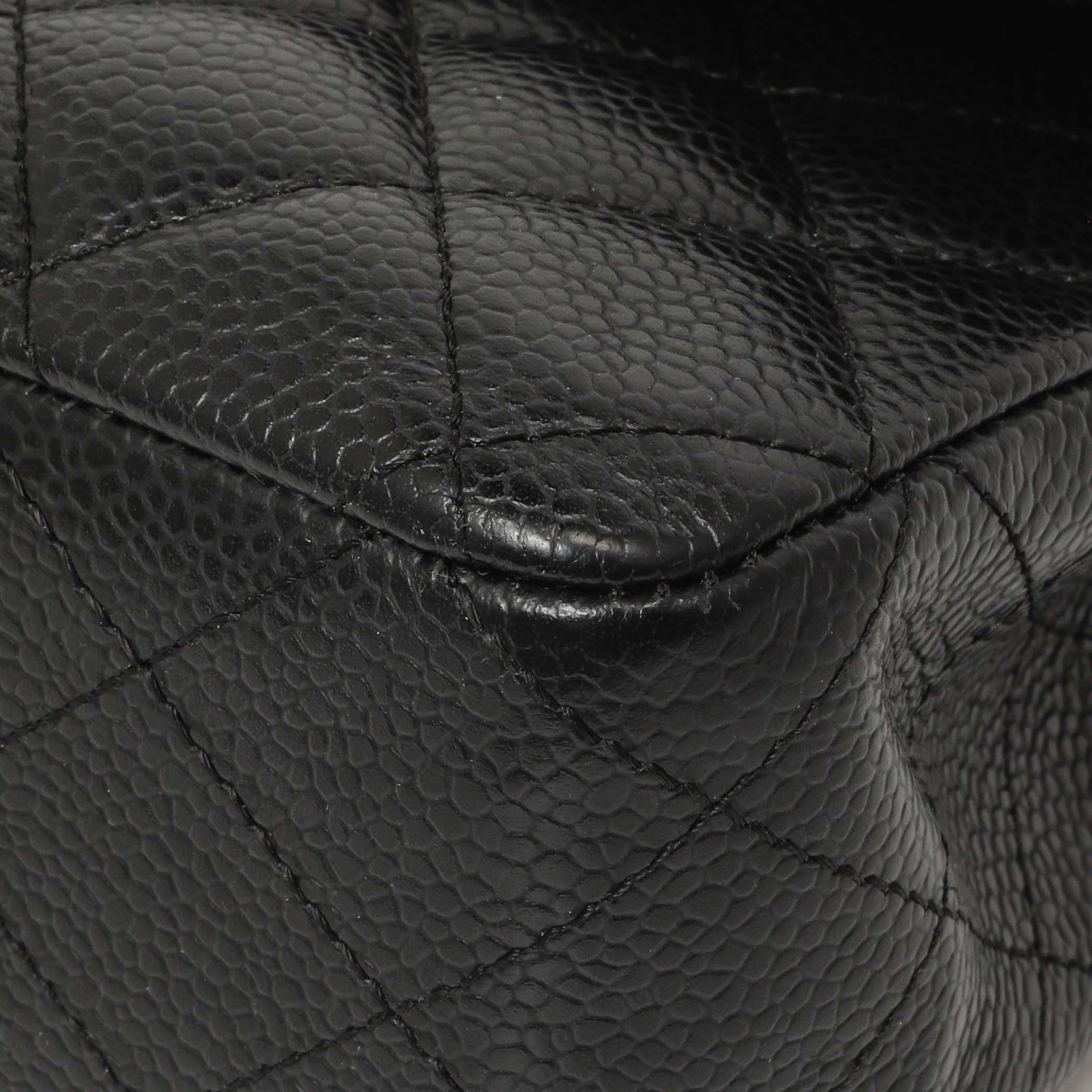 Chanel Black Quilted Caviar Medium Classic Double Flap - Image 5