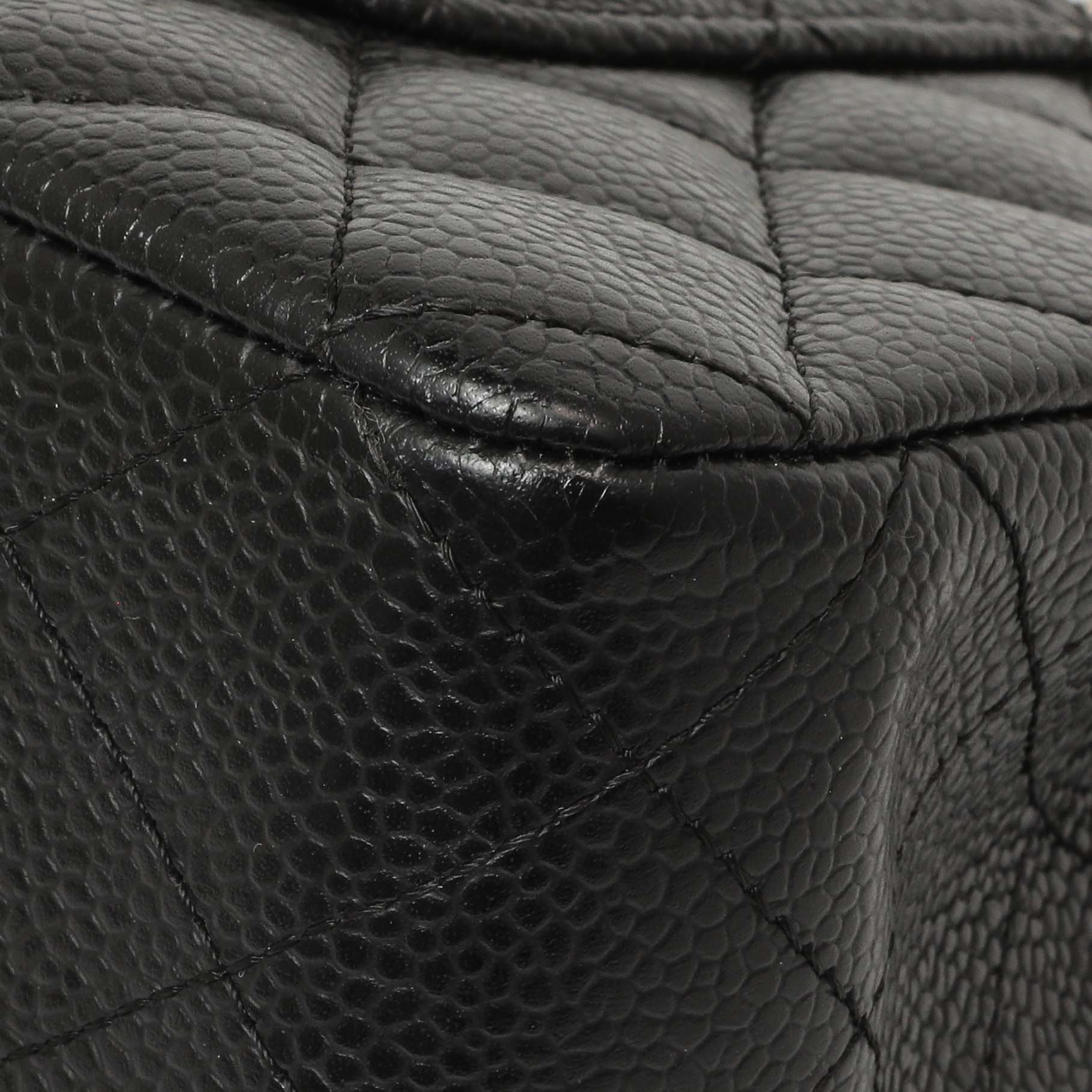 Chanel Black Quilted Caviar Medium Classic Double Flap - Image 6