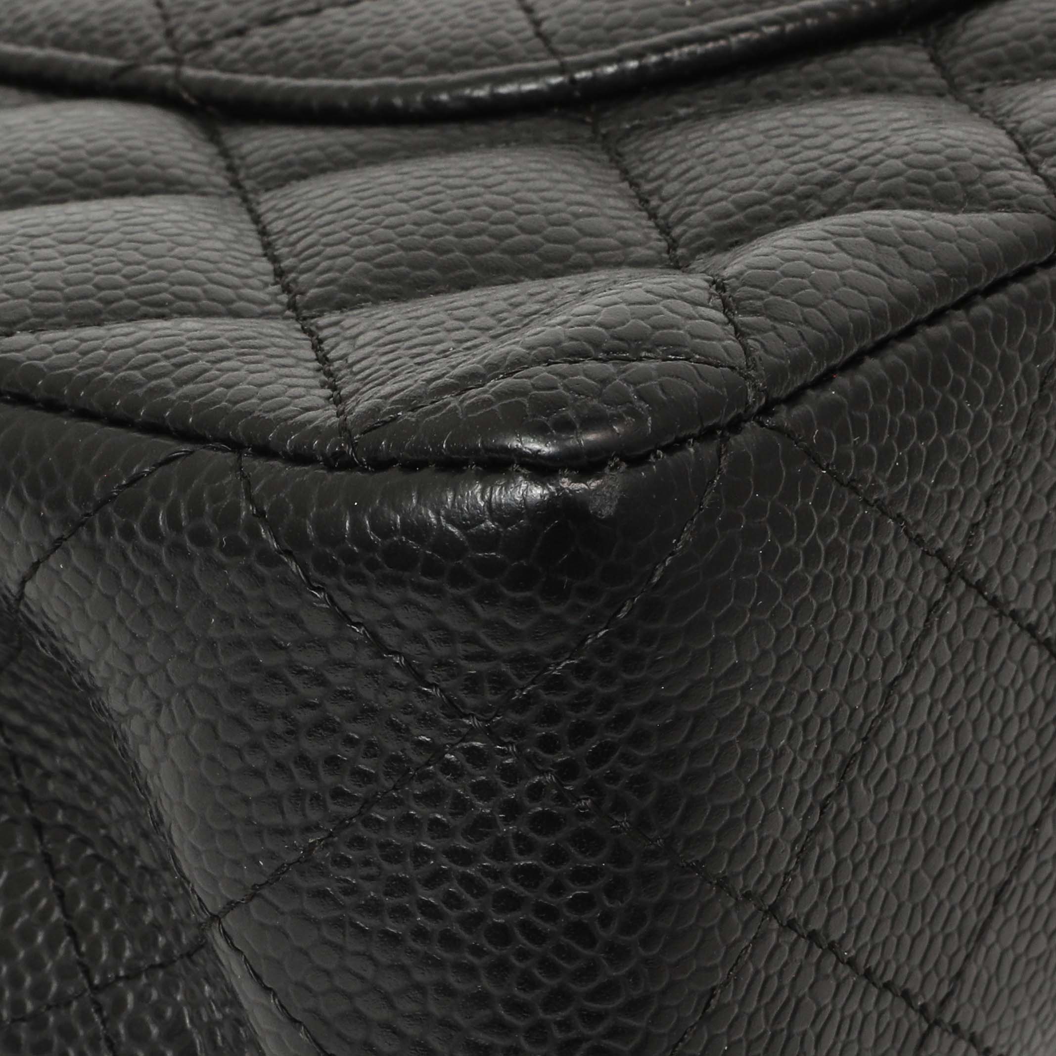 Chanel Black Quilted Caviar Medium Classic Double Flap - Image 7