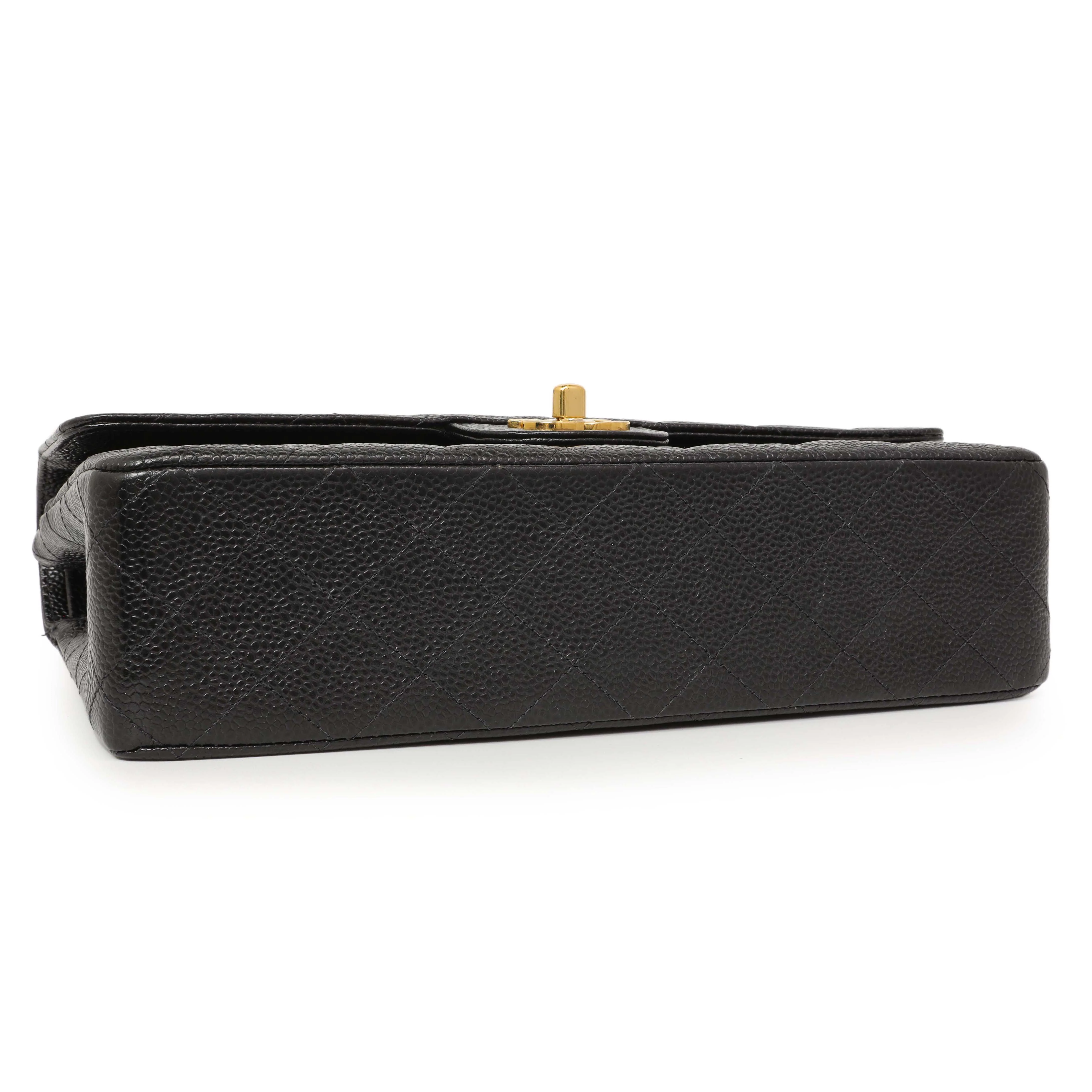 Chanel Black Quilted Caviar Medium Classic Double Flap - Image 3