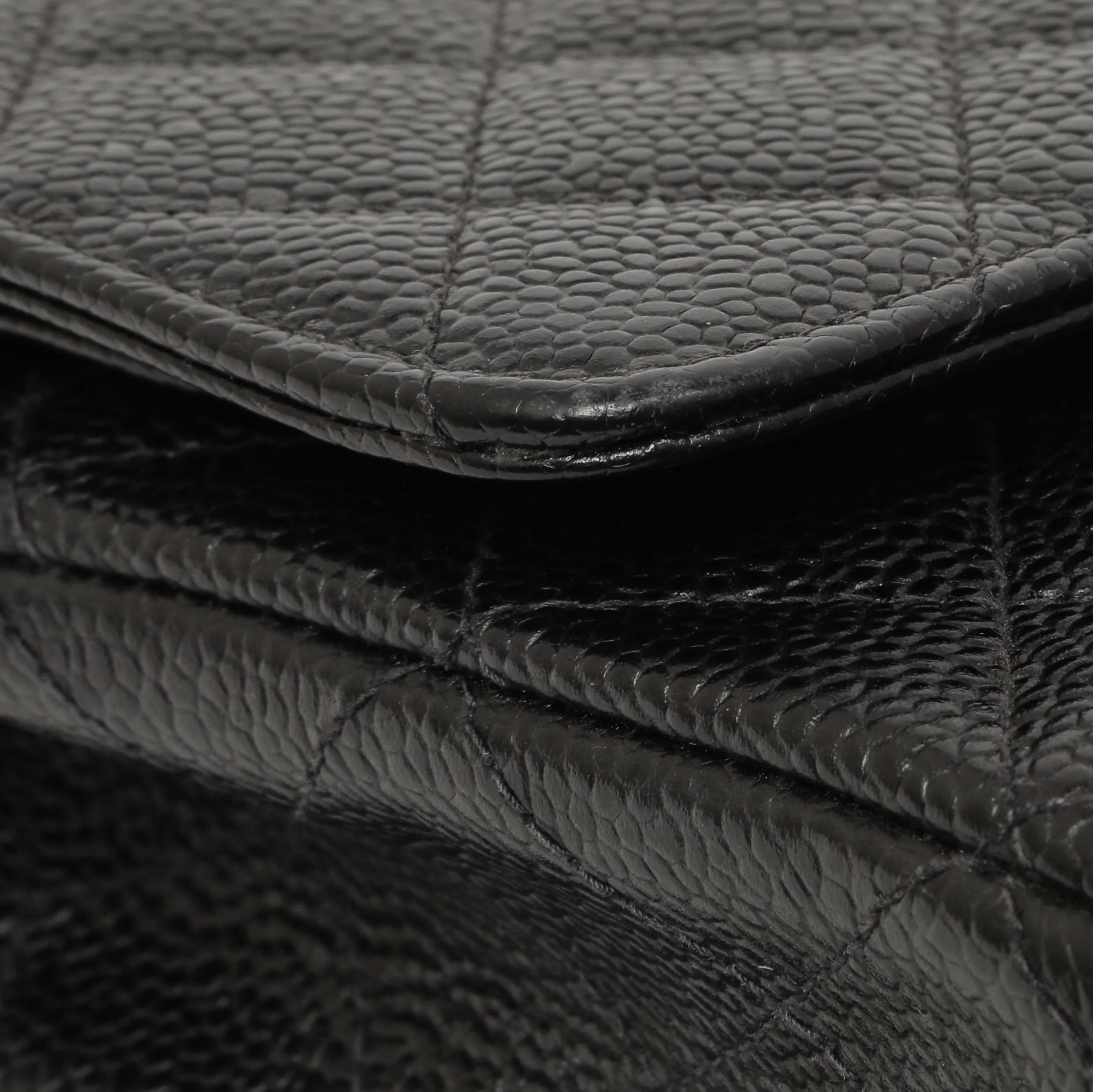 Chanel Black Quilted Caviar Medium Classic Double Flap - Image 7