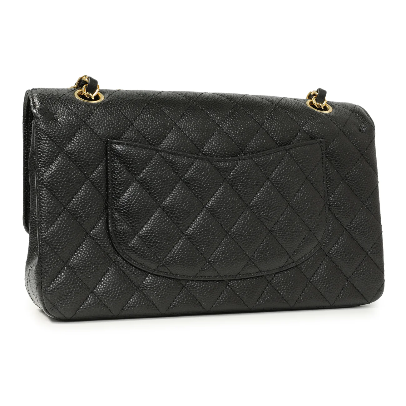 Chanel Black Quilted Caviar Medium Classic Double Flap - Image 2