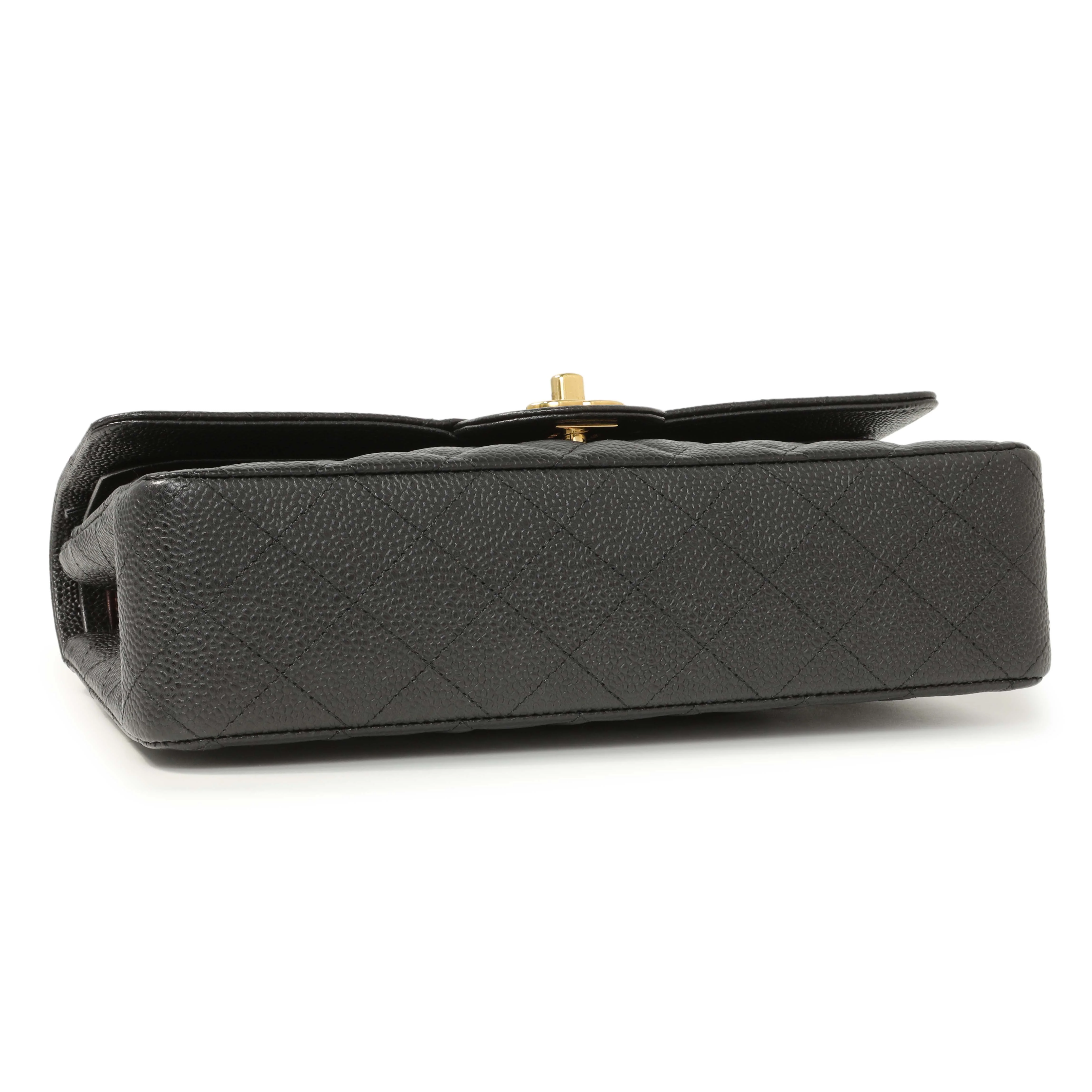 Chanel Black Quilted Caviar Medium Classic Double Flap - Image 2
