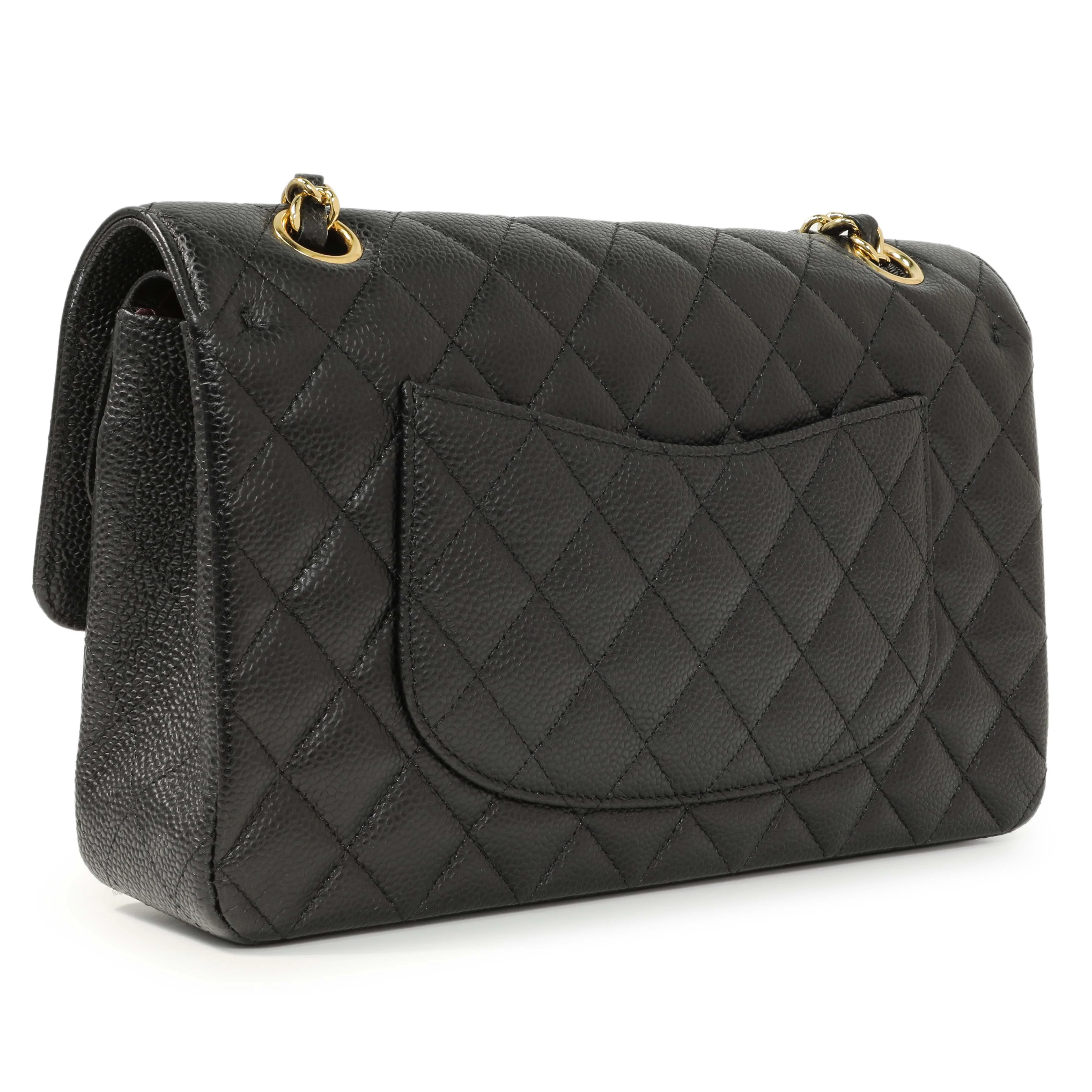Chanel Black Quilted Caviar Medium Classic Double Flap - Image 3