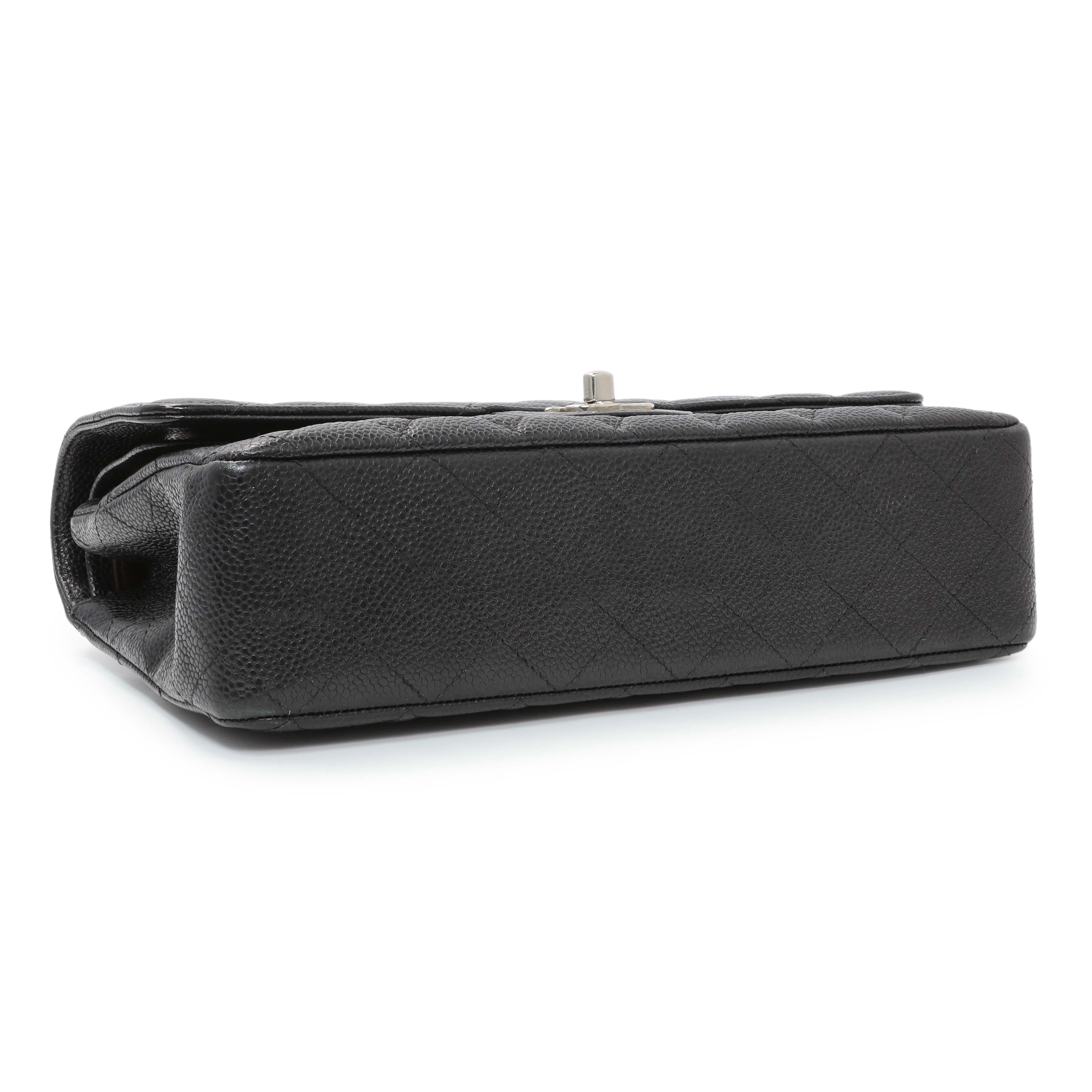 Chanel Black Quilted Caviar Medium Classic Double Flap - Image 3