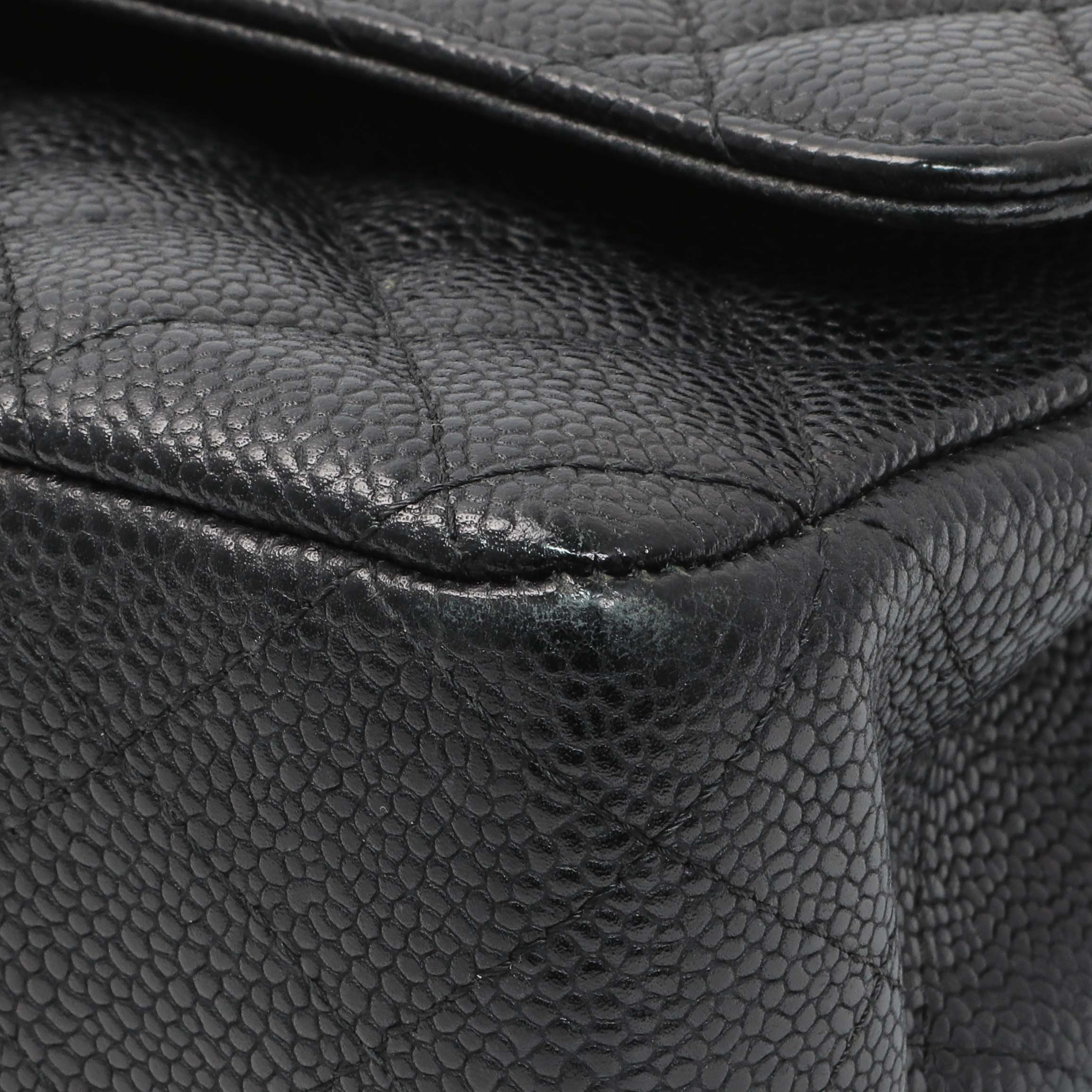 Chanel Black Quilted Caviar Medium Classic Double Flap - Image 5