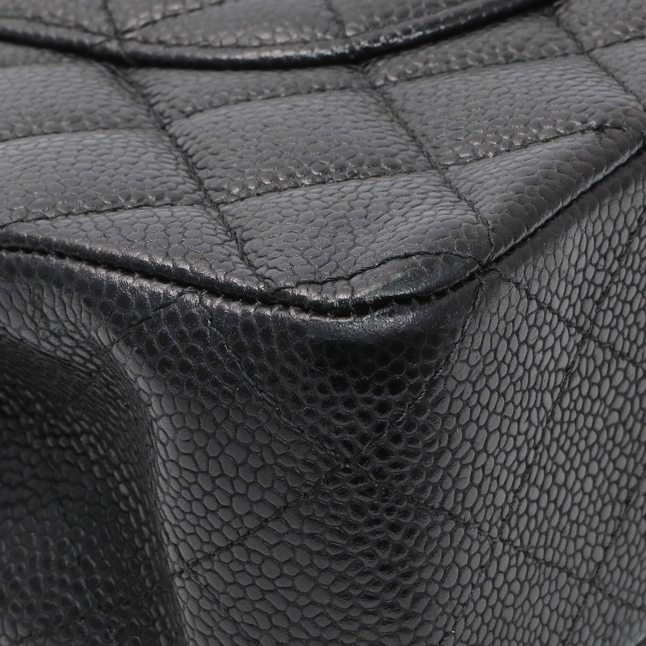 Chanel Black Quilted Caviar Medium Classic Double Flap - Image 6