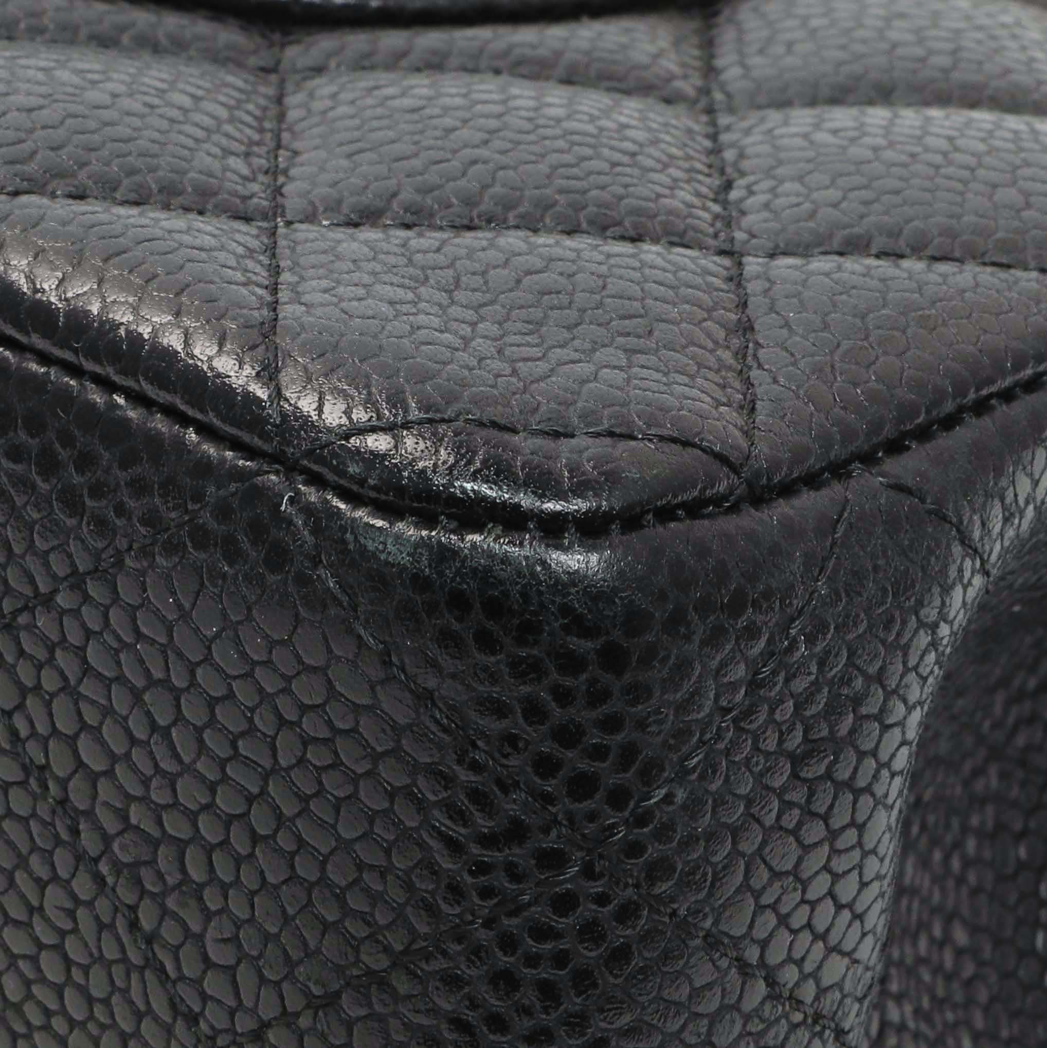 Chanel Black Quilted Caviar Medium Classic Double Flap - Image 7