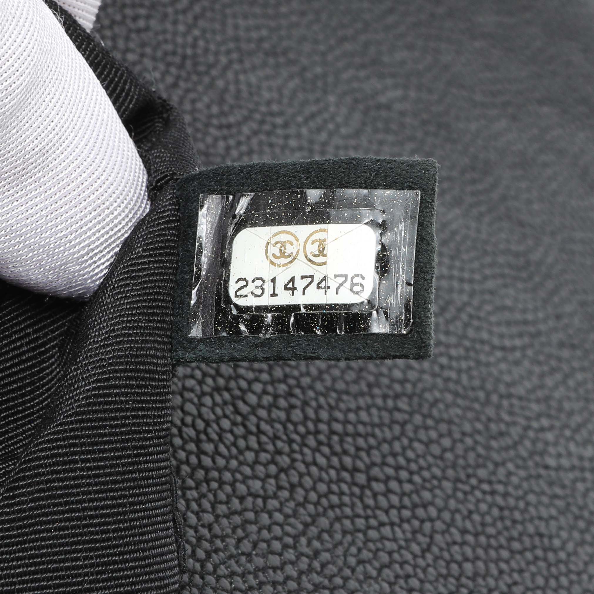 Chanel Black Quilted Caviar New Medium Boy Bag - Image 10