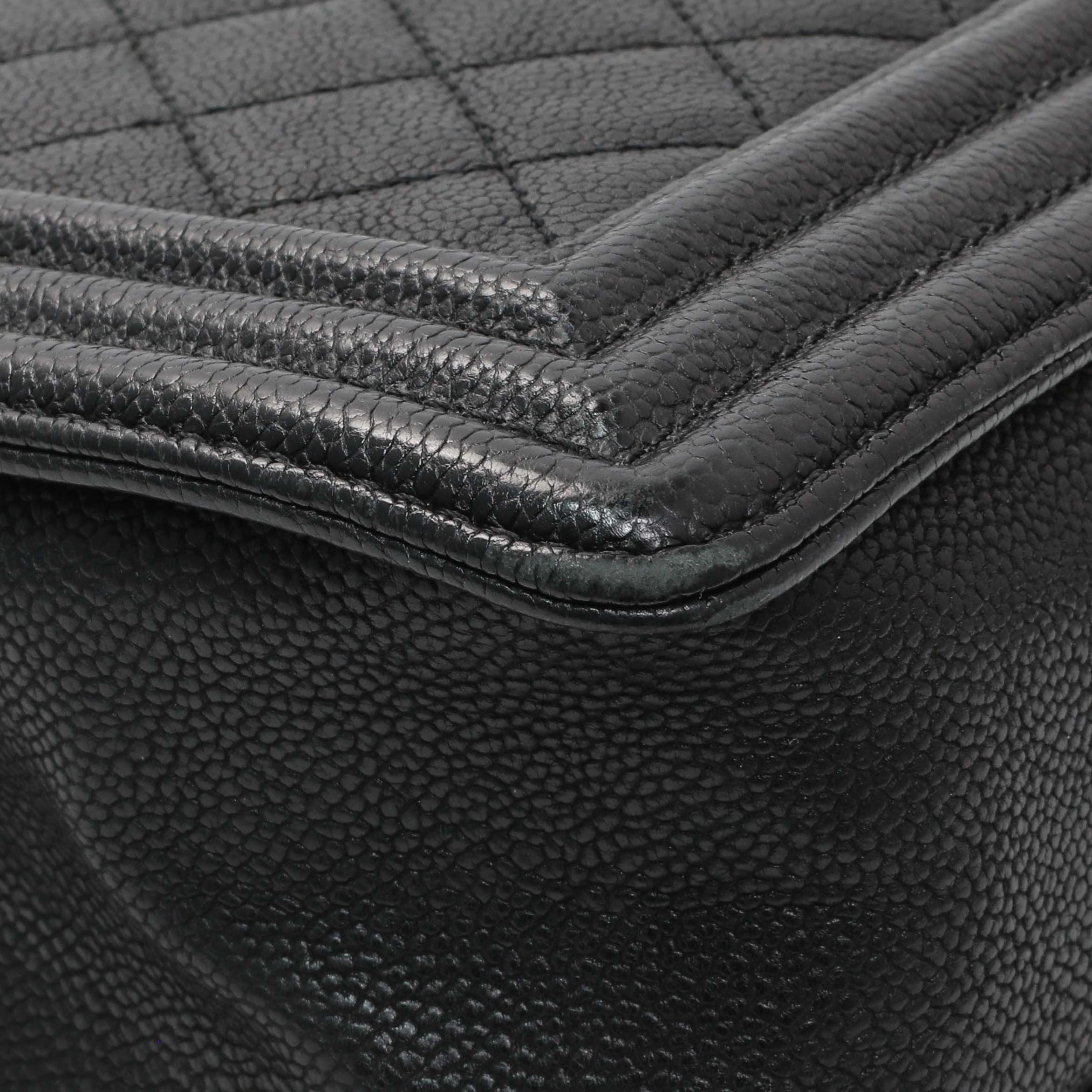Chanel Black Quilted Caviar New Medium Boy Bag - Image 6