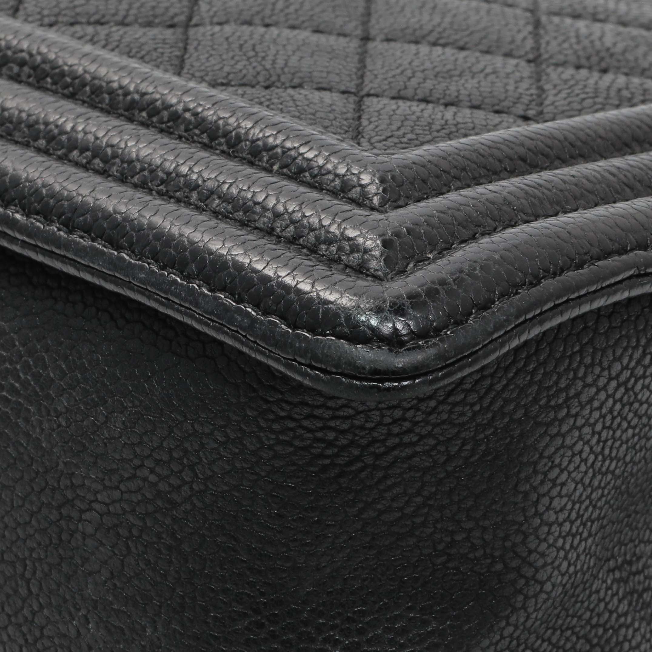 Chanel Black Quilted Caviar New Medium Boy Bag - Image 7