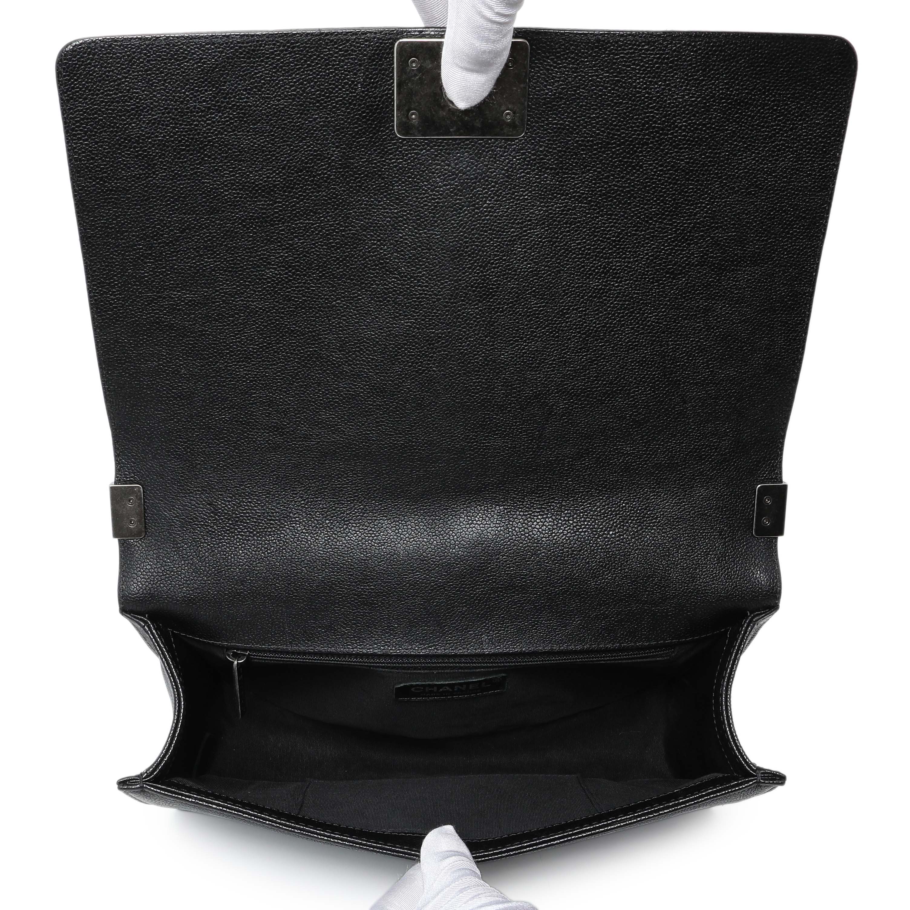 Chanel Black Quilted Caviar New Medium Boy Bag - Image 8