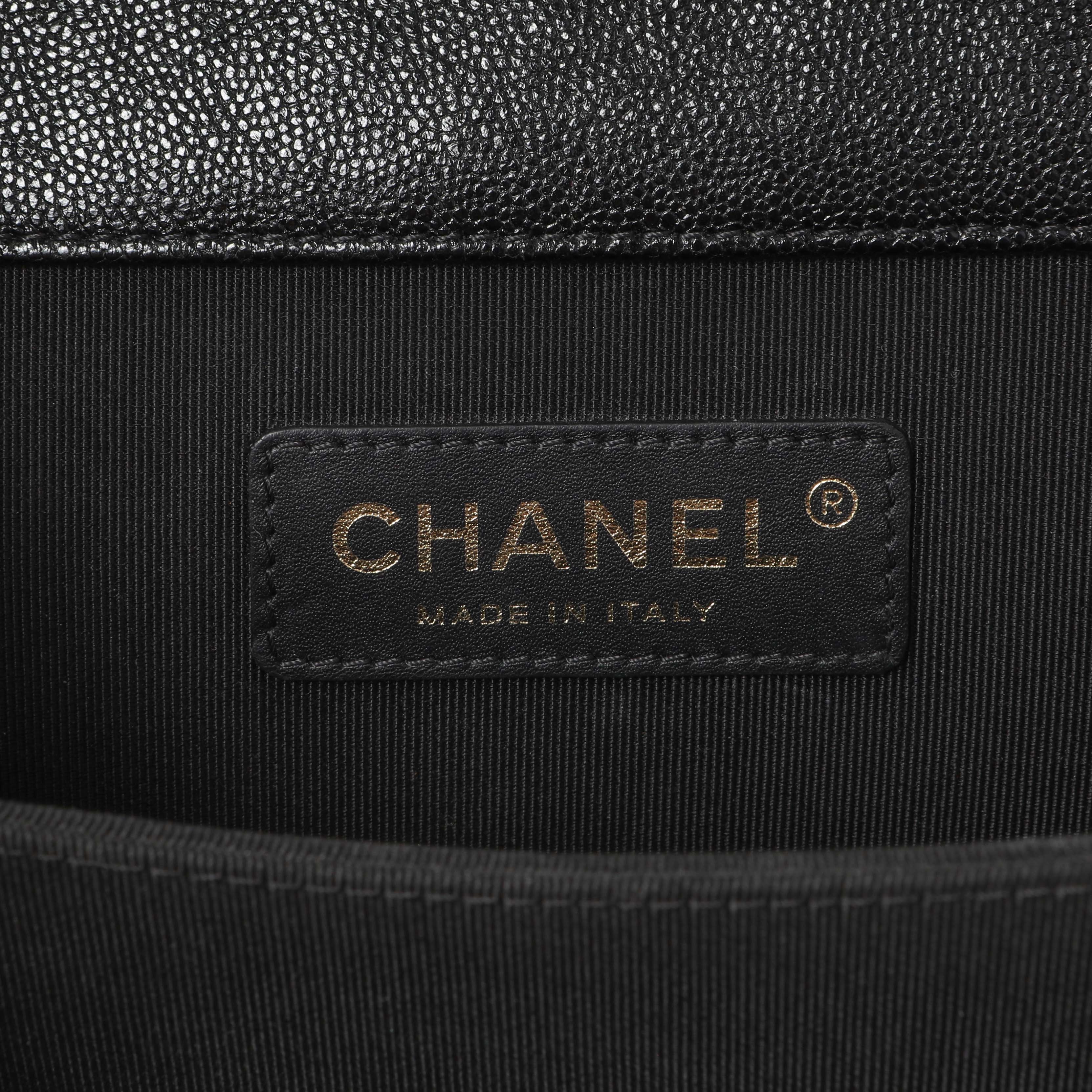 Chanel Black Quilted Caviar North South Boy Flap - Image 10