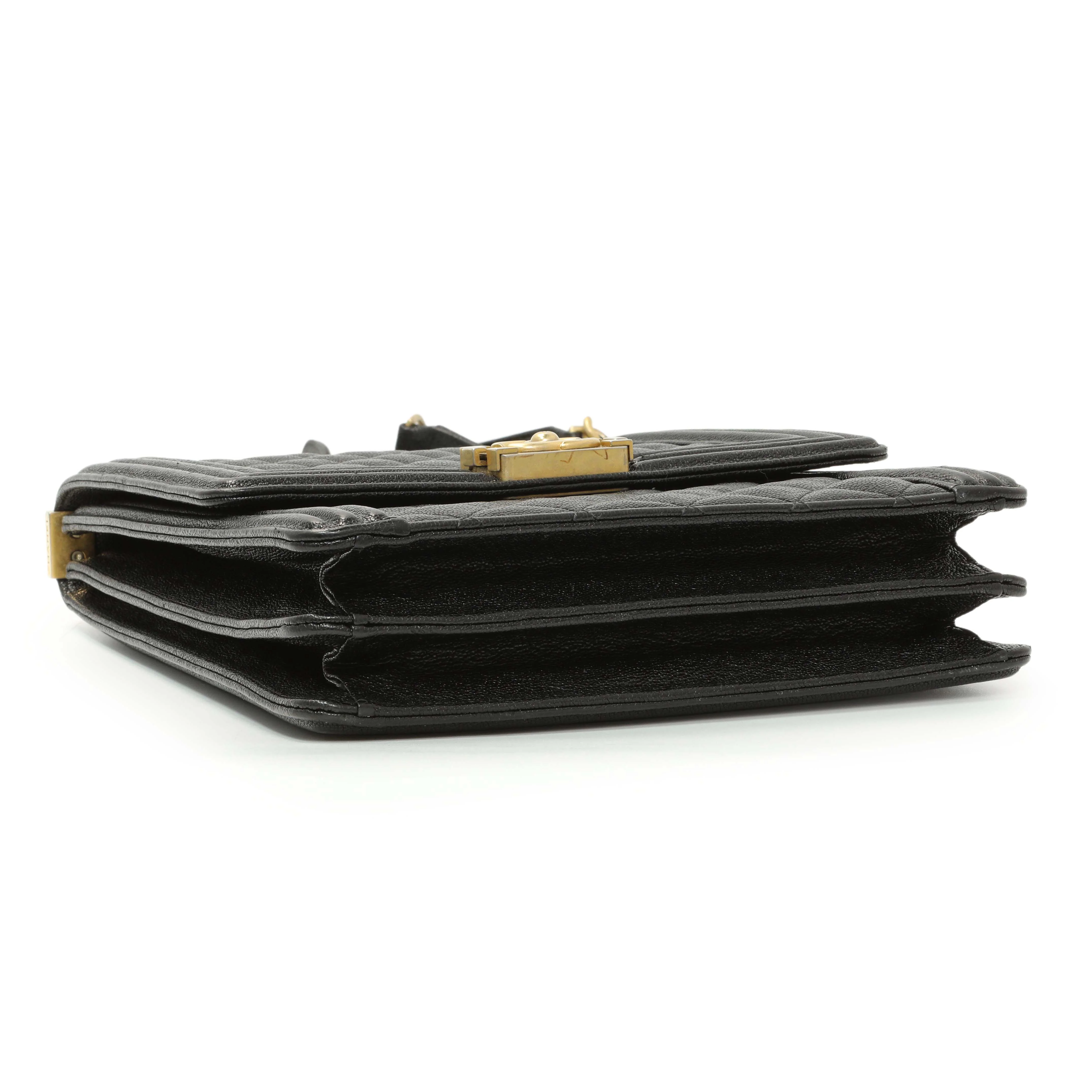 Chanel Black Quilted Caviar North South Boy Flap - Image 4