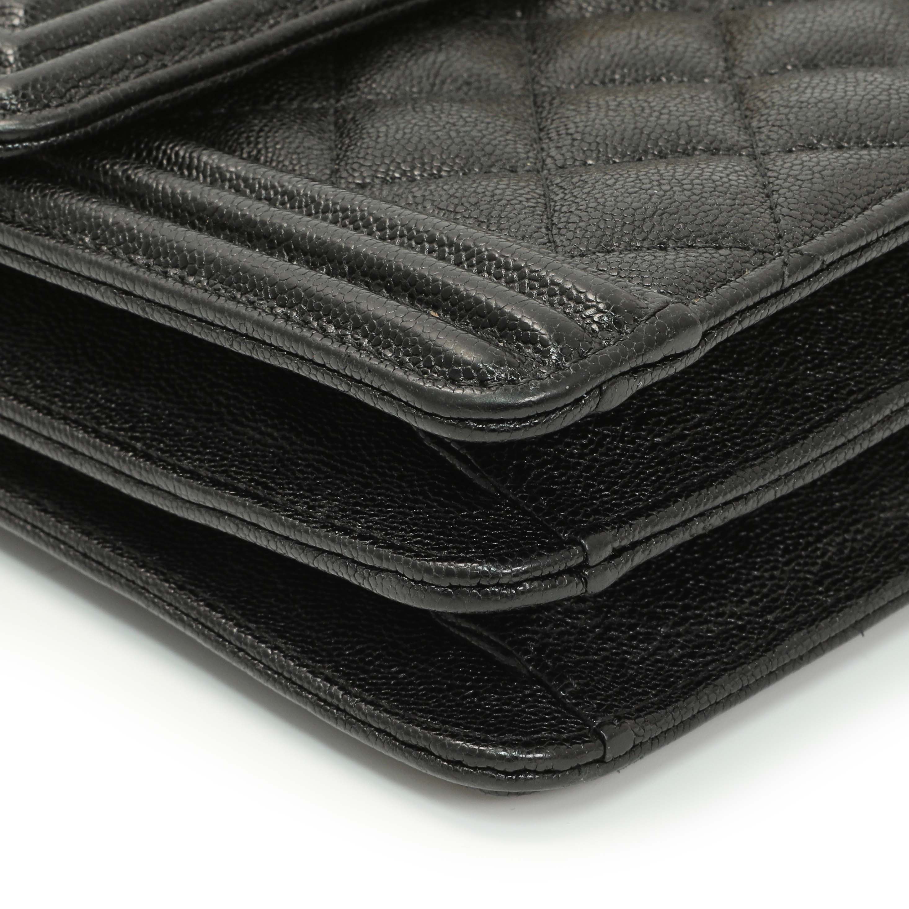 Chanel Black Quilted Caviar North South Boy Flap - Image 5