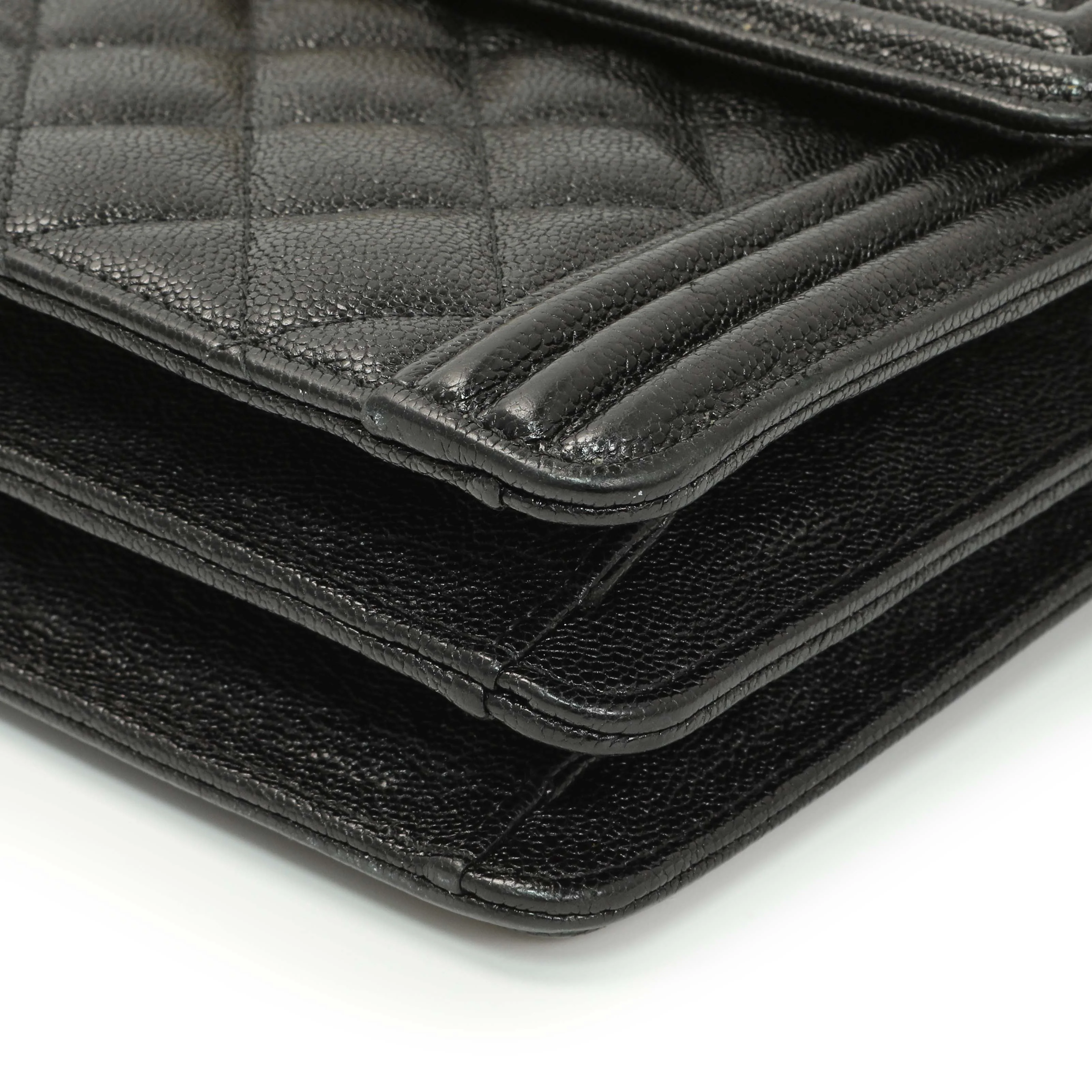 Chanel Black Quilted Caviar North South Boy Flap - Image 6